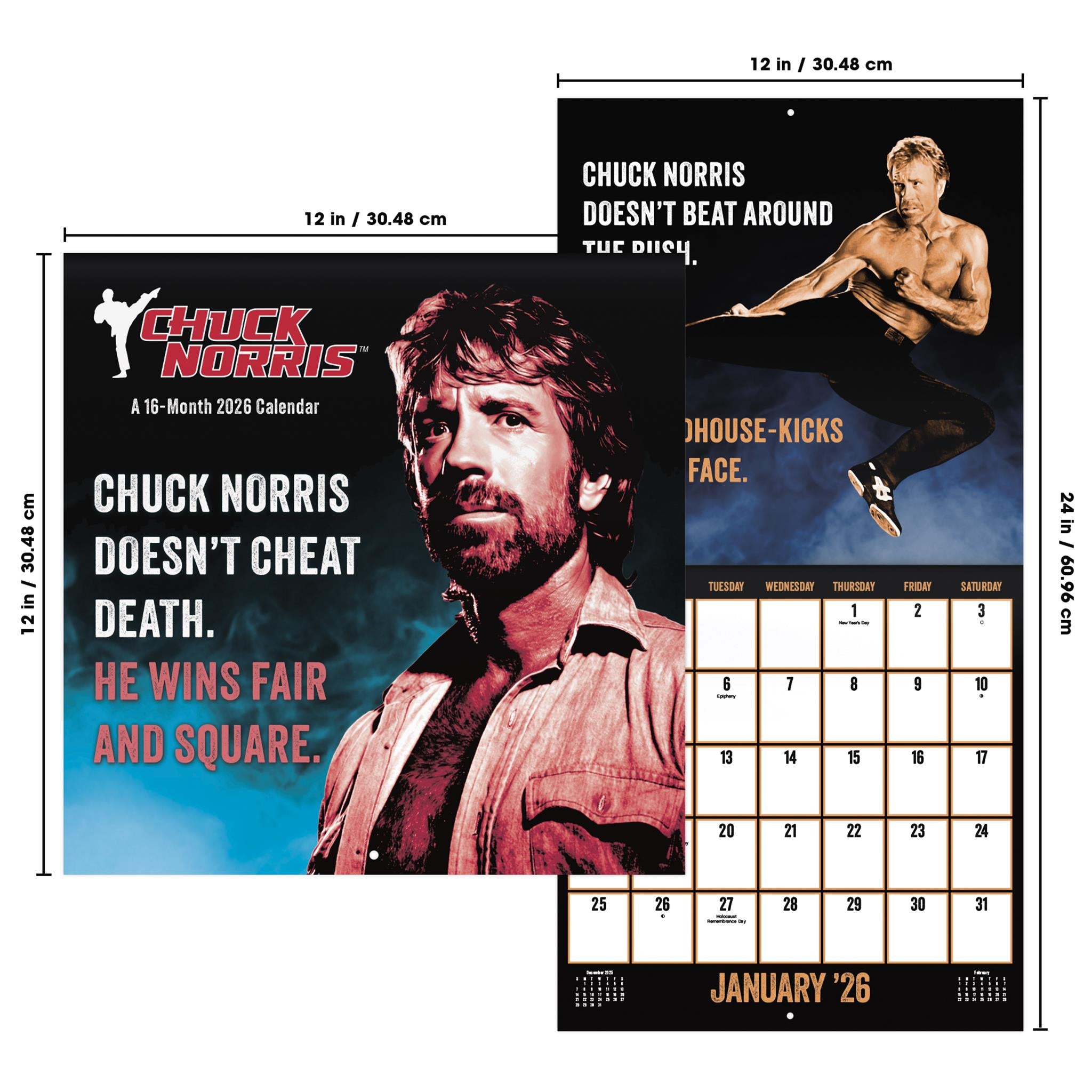 Calendrier mural Chuck Norris 2026