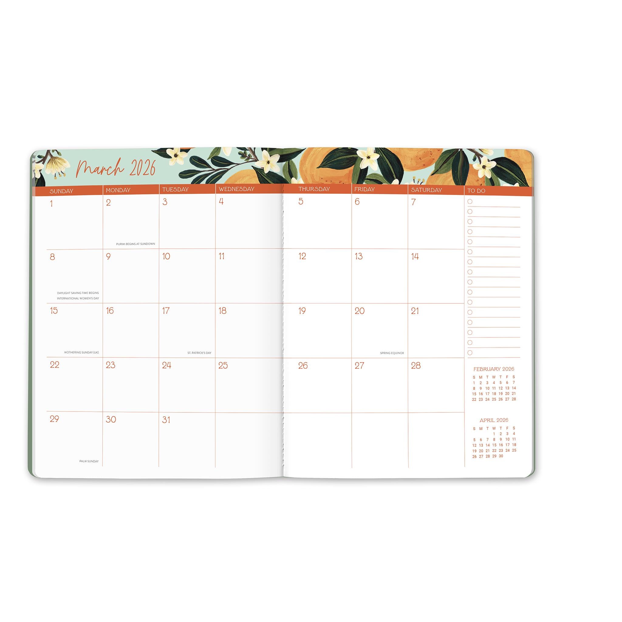 Fruit And Flora Just Right 2025-2026 Monthly Planner Calendar