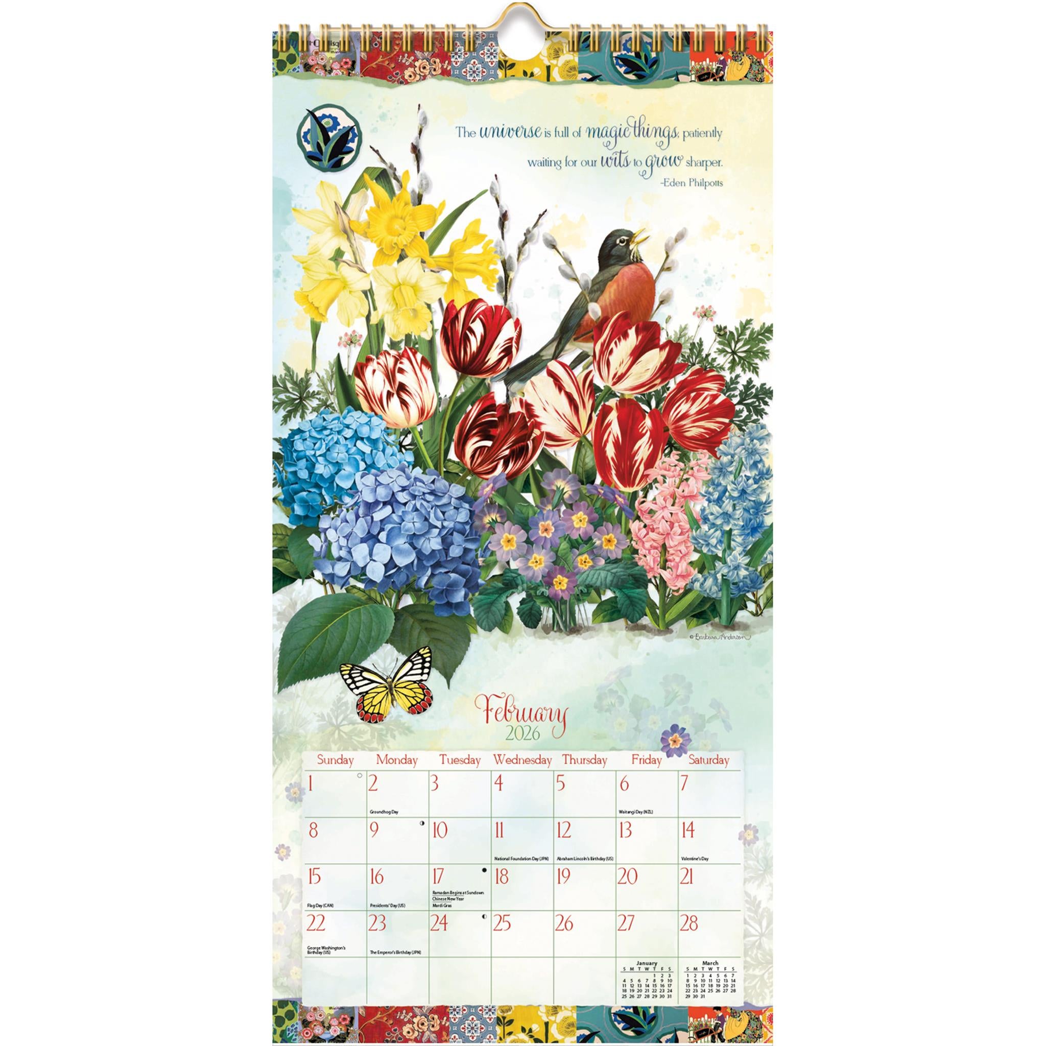 Garden Botanicals 2026 Slim Calendar - Online Only