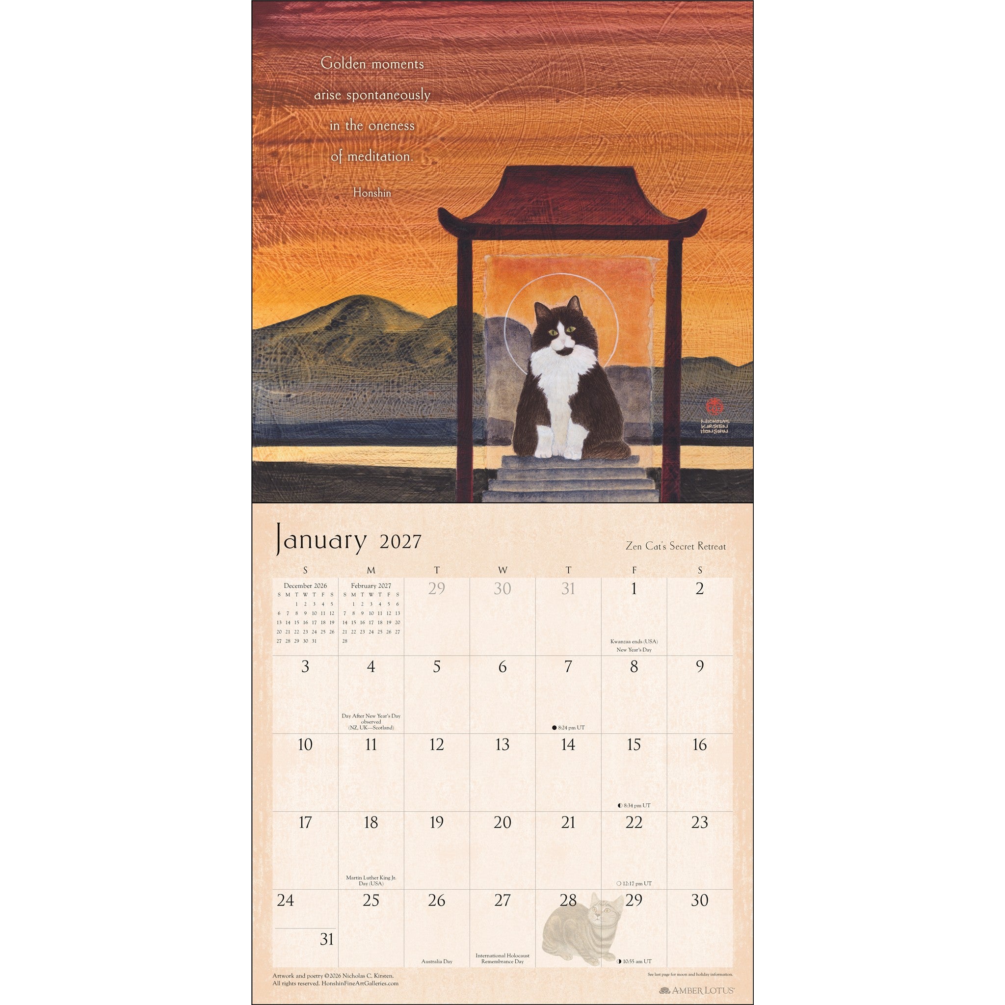 Calendrier mural Zen Cat 2027 - Exclusivement en ligne