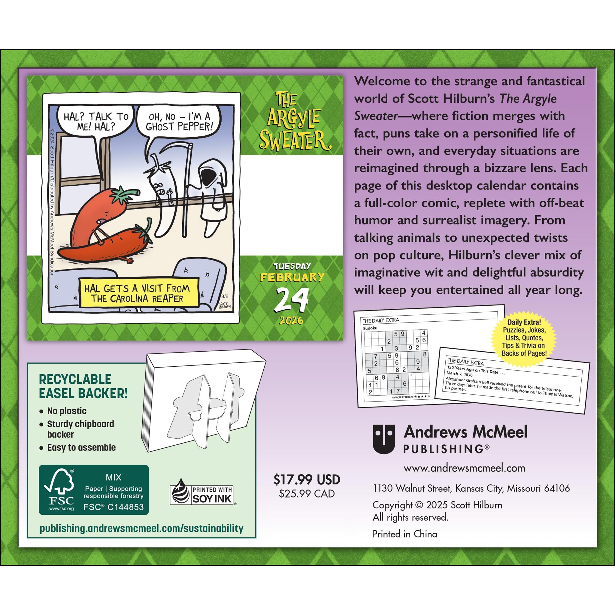 Calendrier de la boîte Pull à losanges 2026