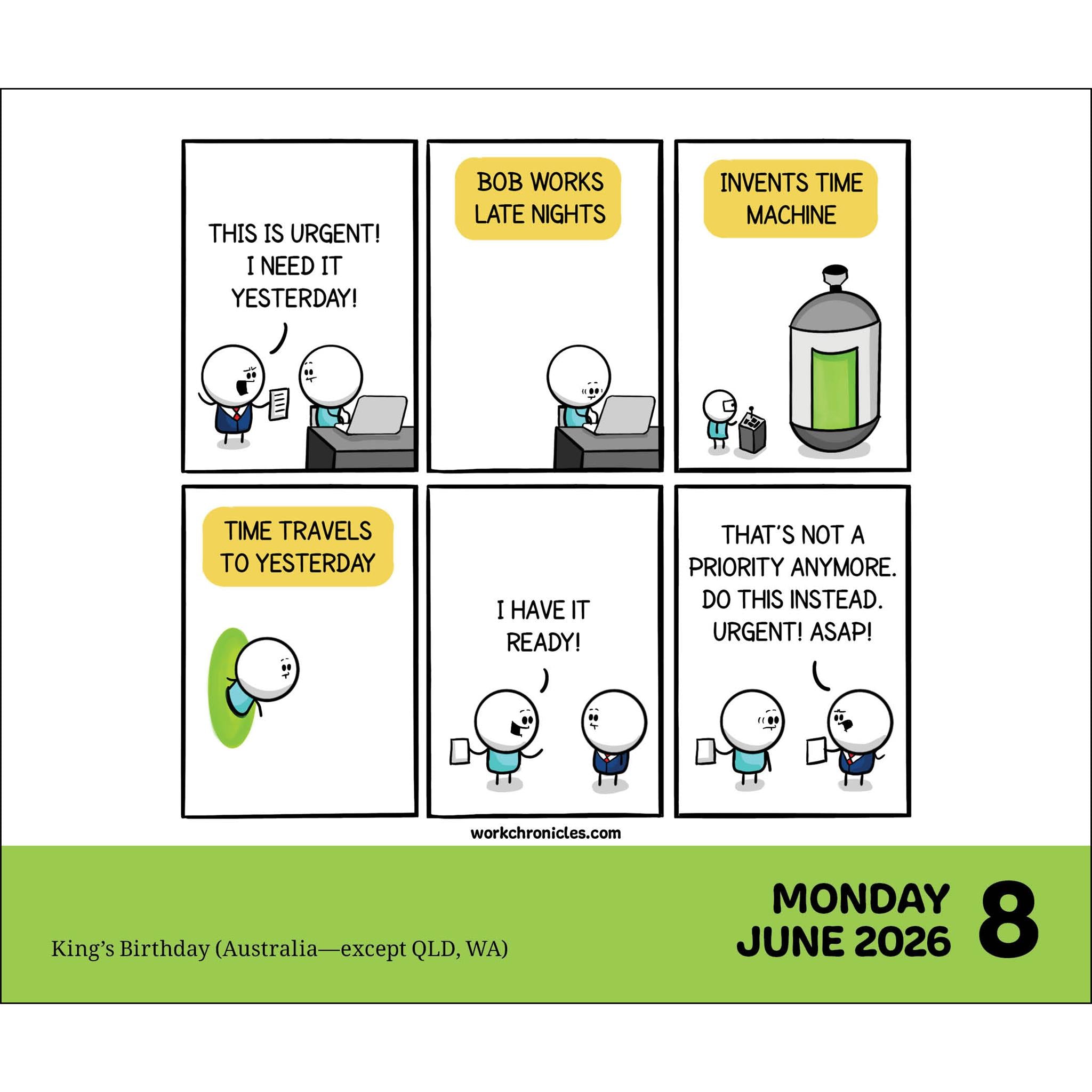 Calendrier de la boîte Work Chronicles 2026