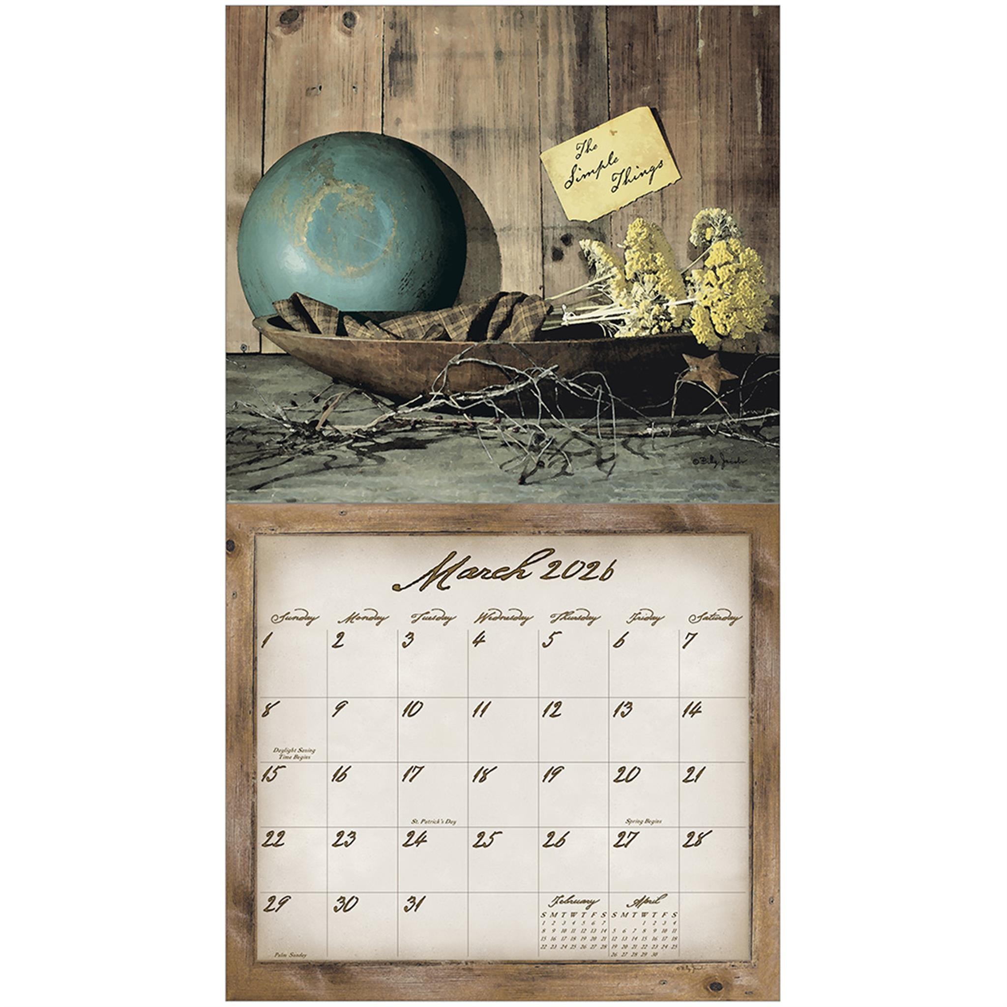 Calendrier mural de luxe Simple Treasures 2026 - Disponible uniquement en ligne