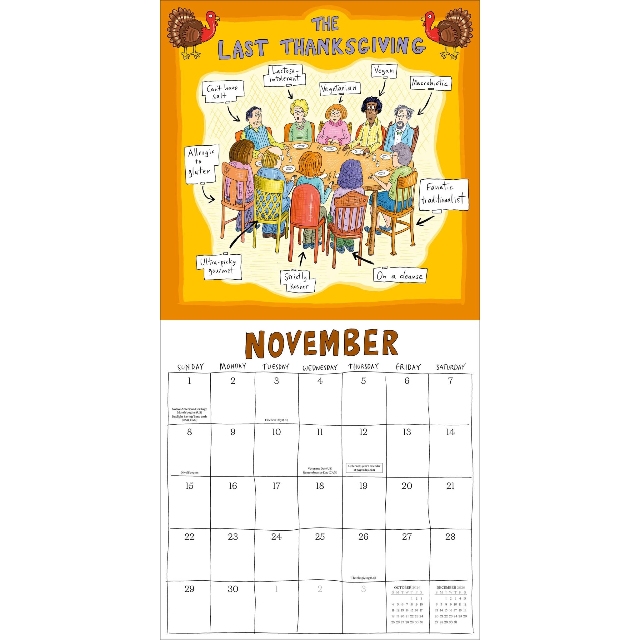 Calendrier mural Roz Chast 2026 - Disponible uniquement en ligne