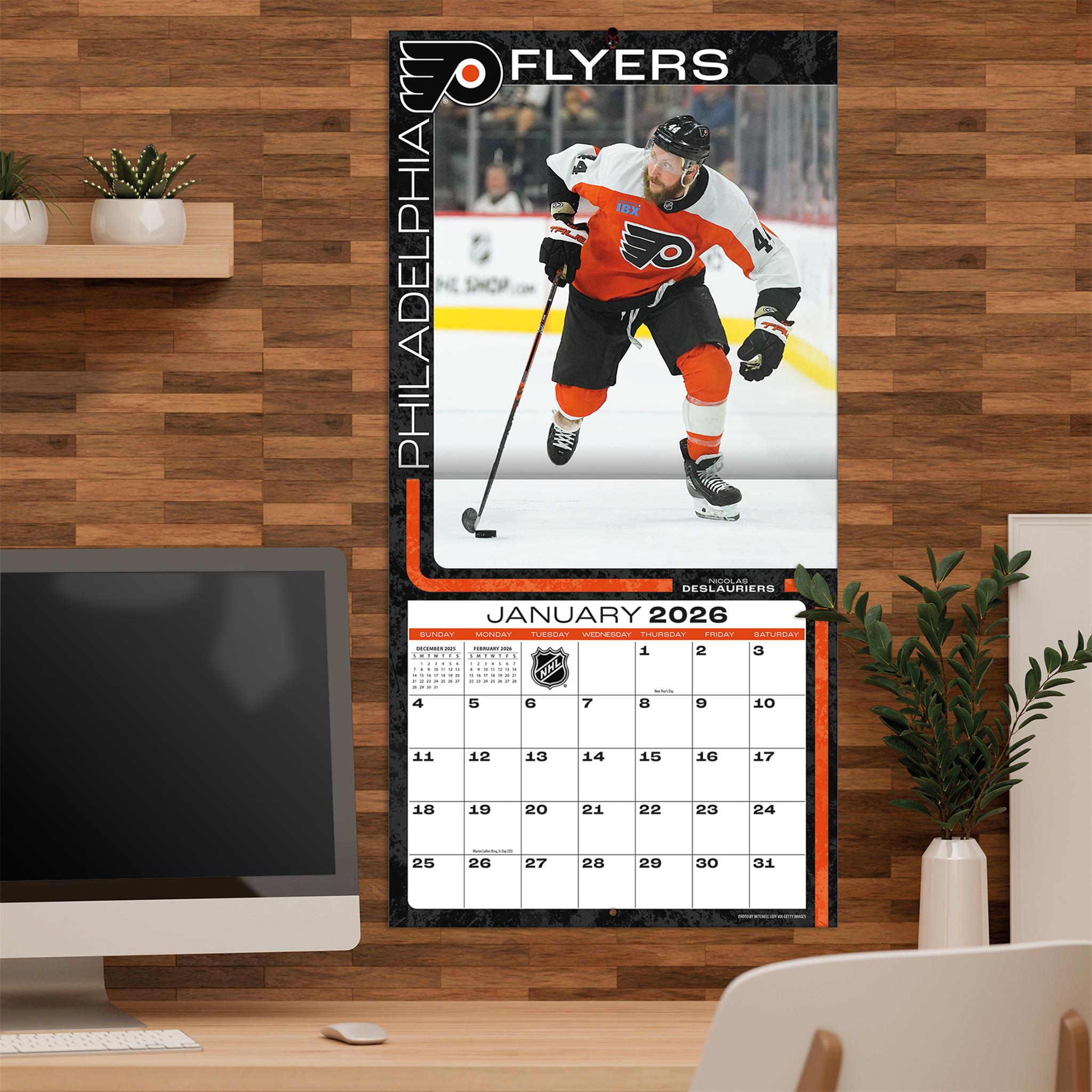 Calendrier mural 2026 des Flyers de Philadelphie (NHL)