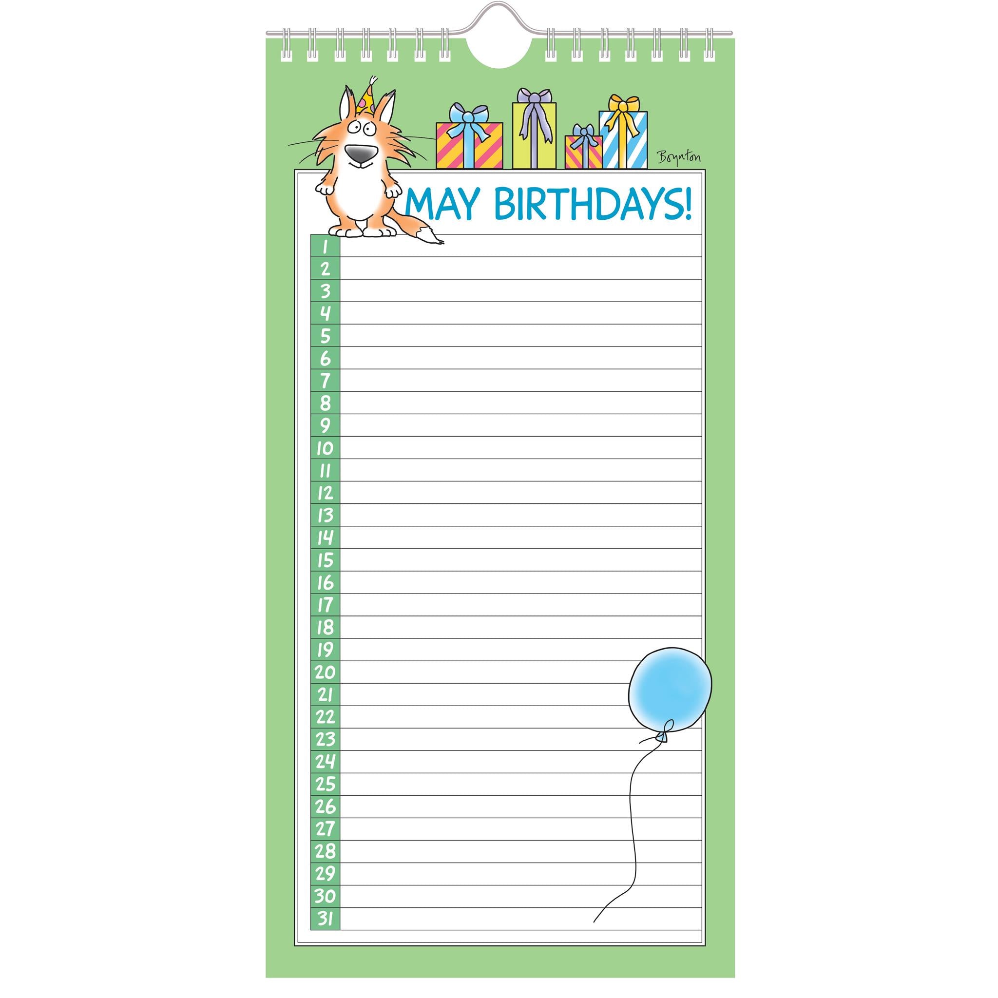 My Family and Friends Birthday (Undated) Slim Calendar