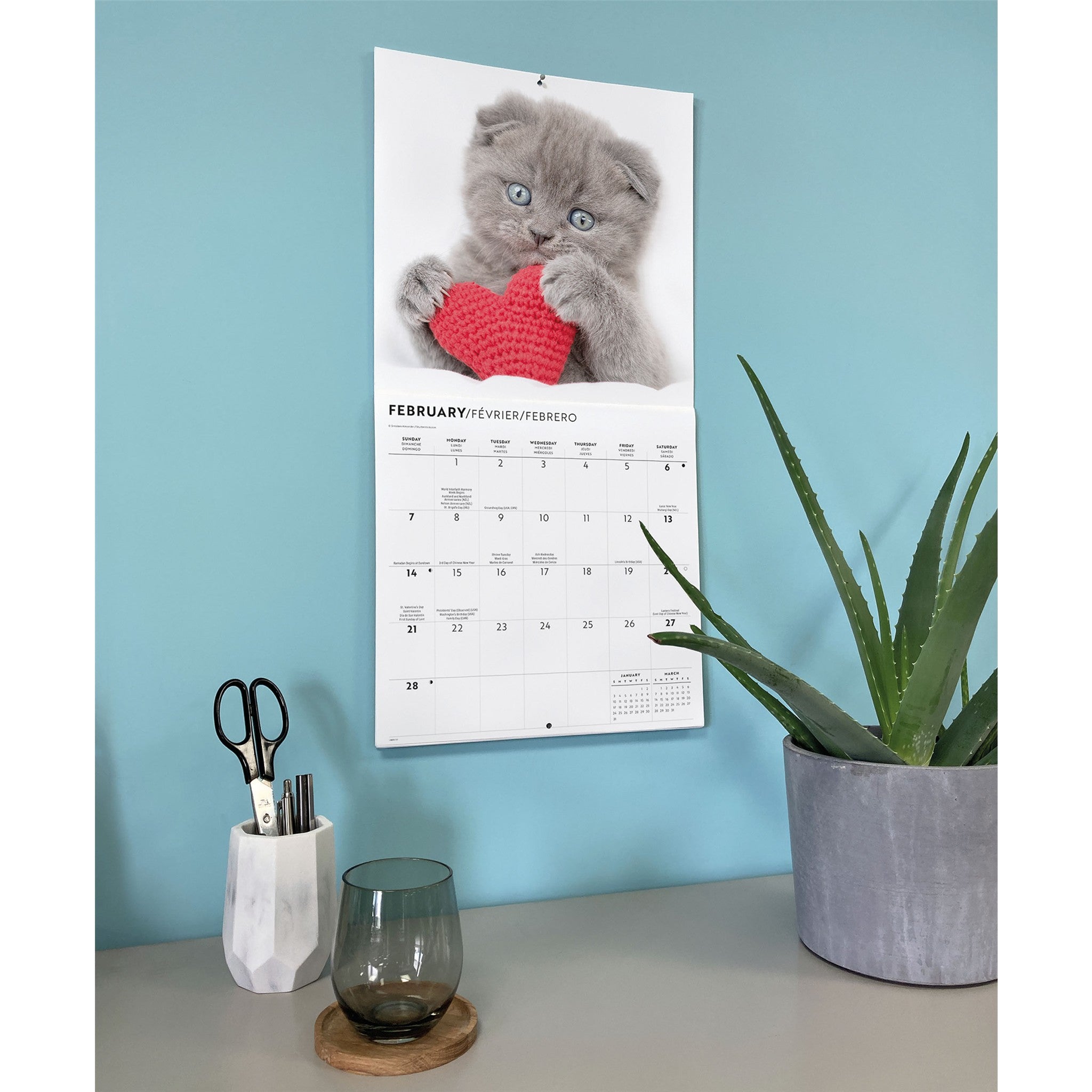 Calendrier mural 2027 Chats