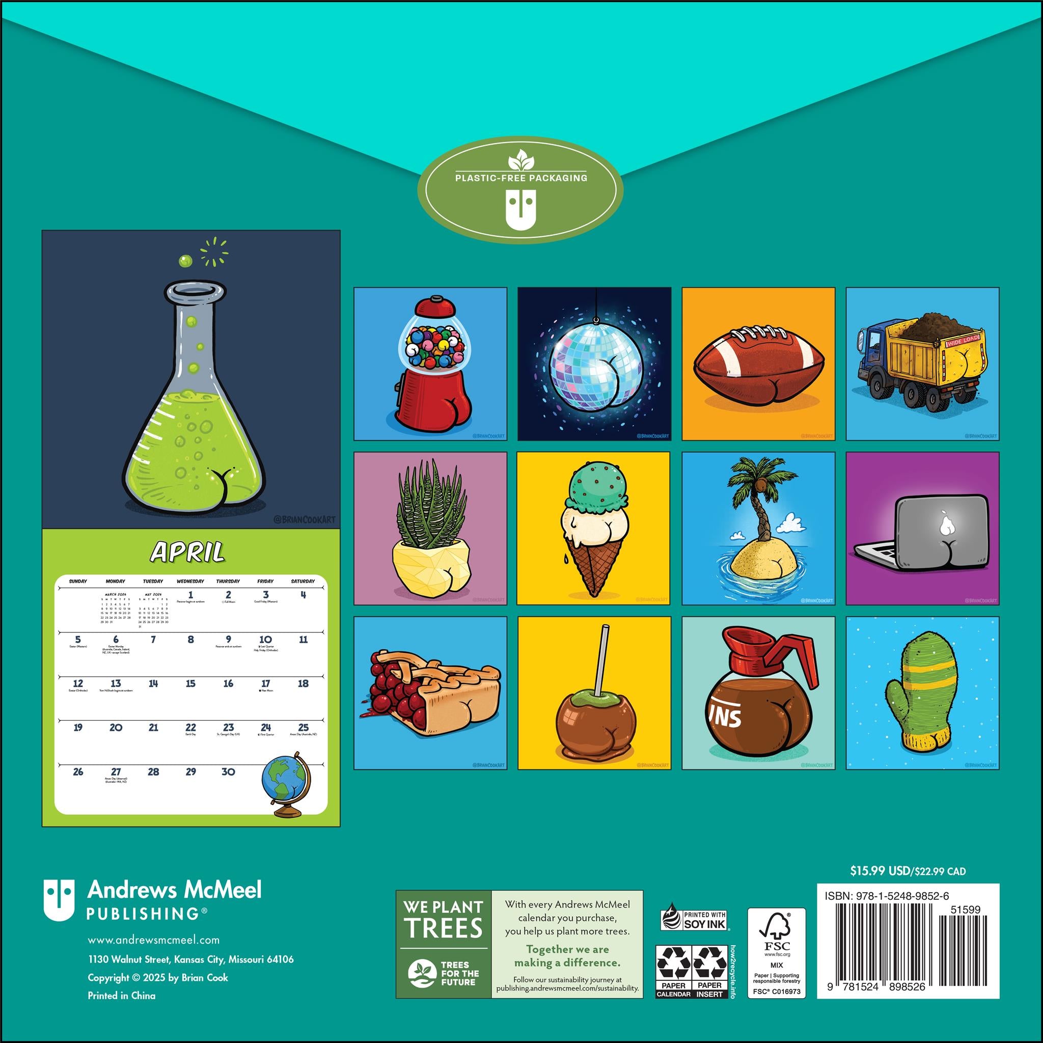 Butts On Things 2026 Wall Calendar