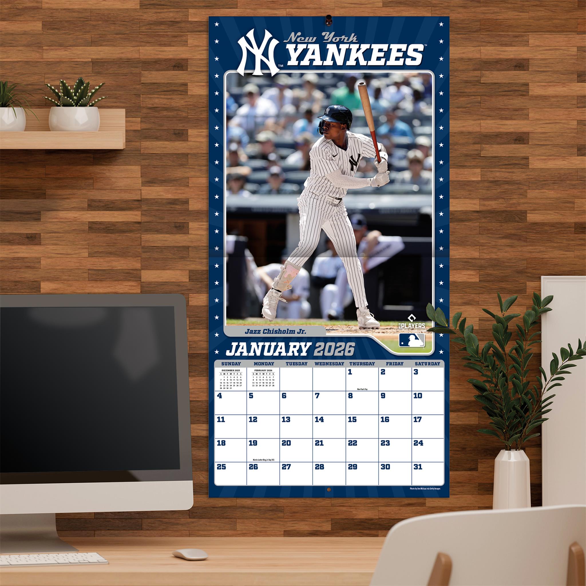 Calendrier mural 2026 des Yankees de New York (MLB)