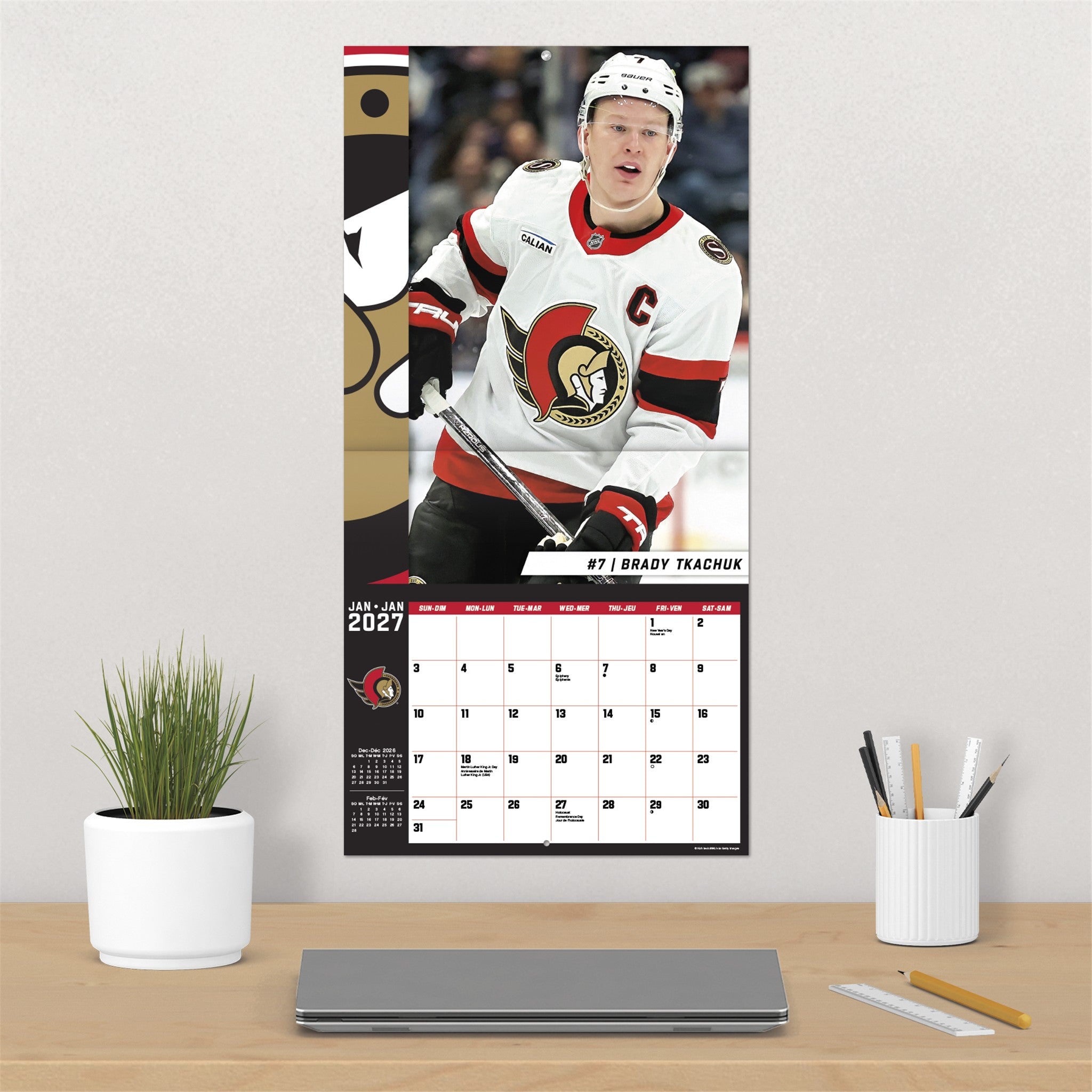 NHL Ottawa Senators 2027 Wall Calendar