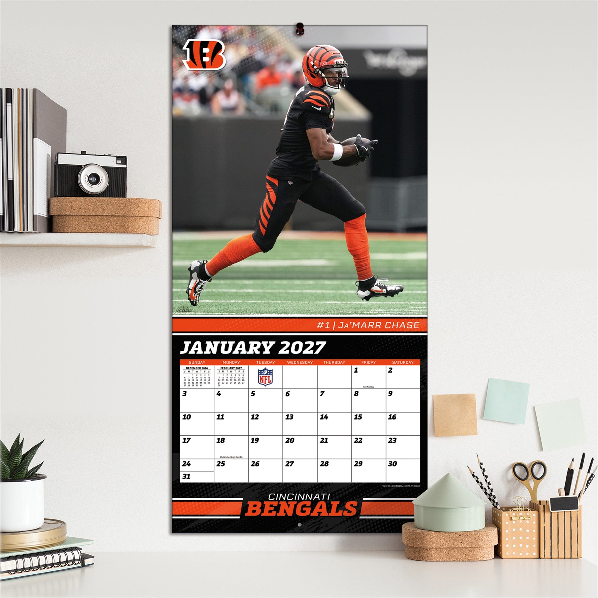 NFL Cincinnati Bengals 2027 Wall Calendar - Online Only