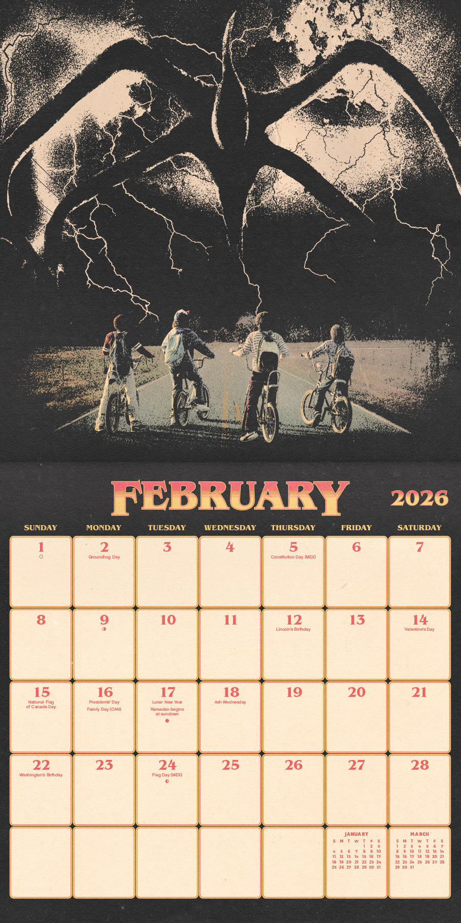 Stranger Things Collectors Edition 2026 Wall Calendar - Online Only