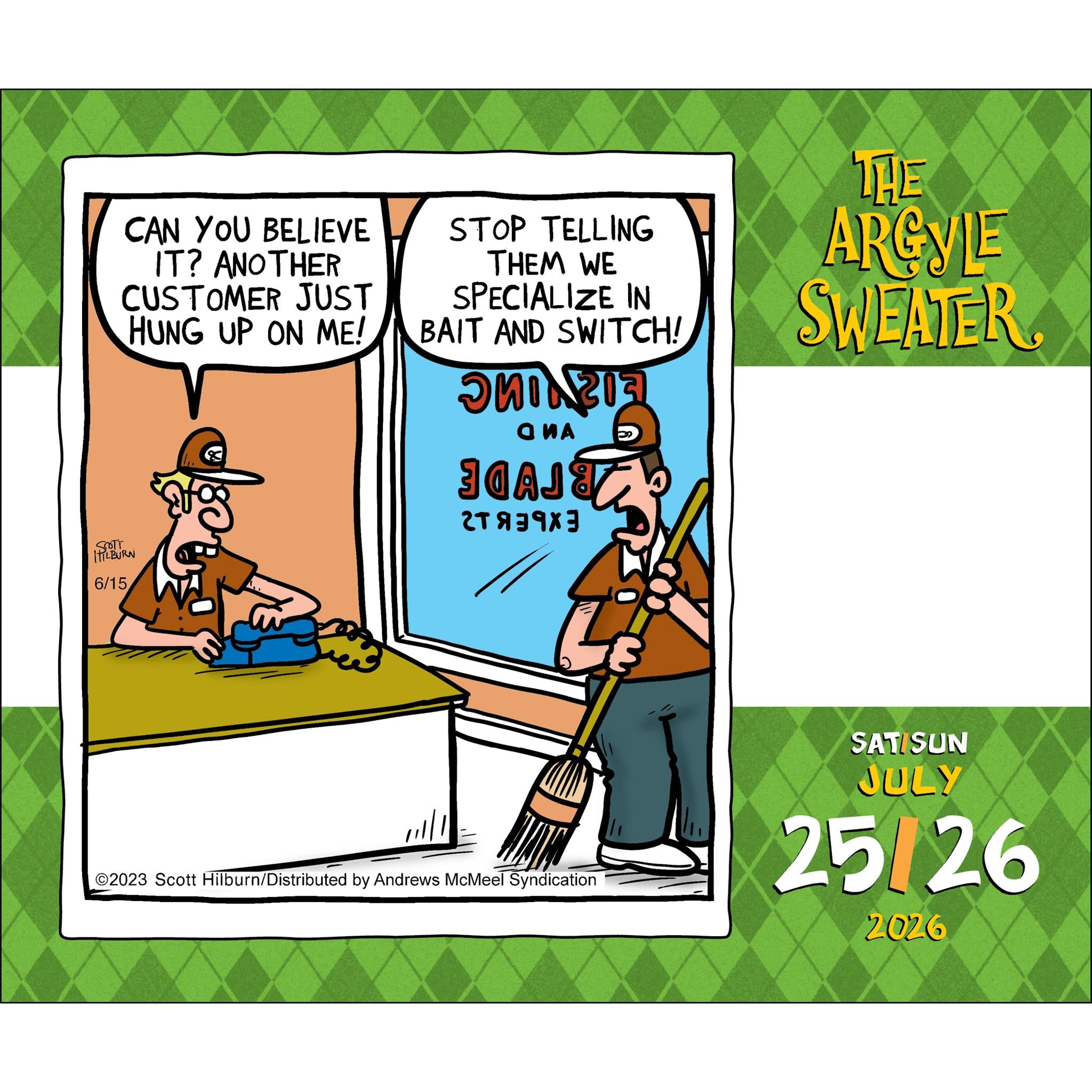 Calendrier de la boîte Pull à losanges 2026