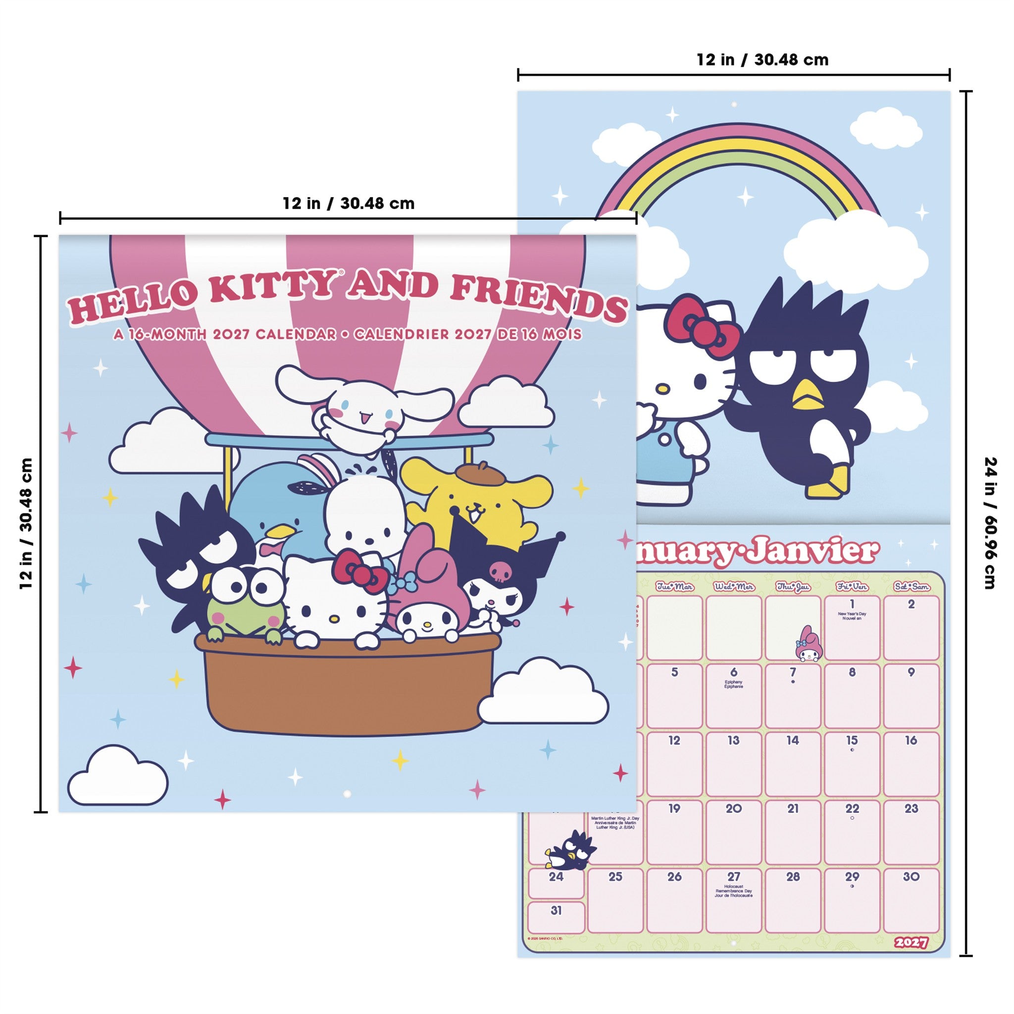 Hello Kitty and Friends 2027 Wall Calendar