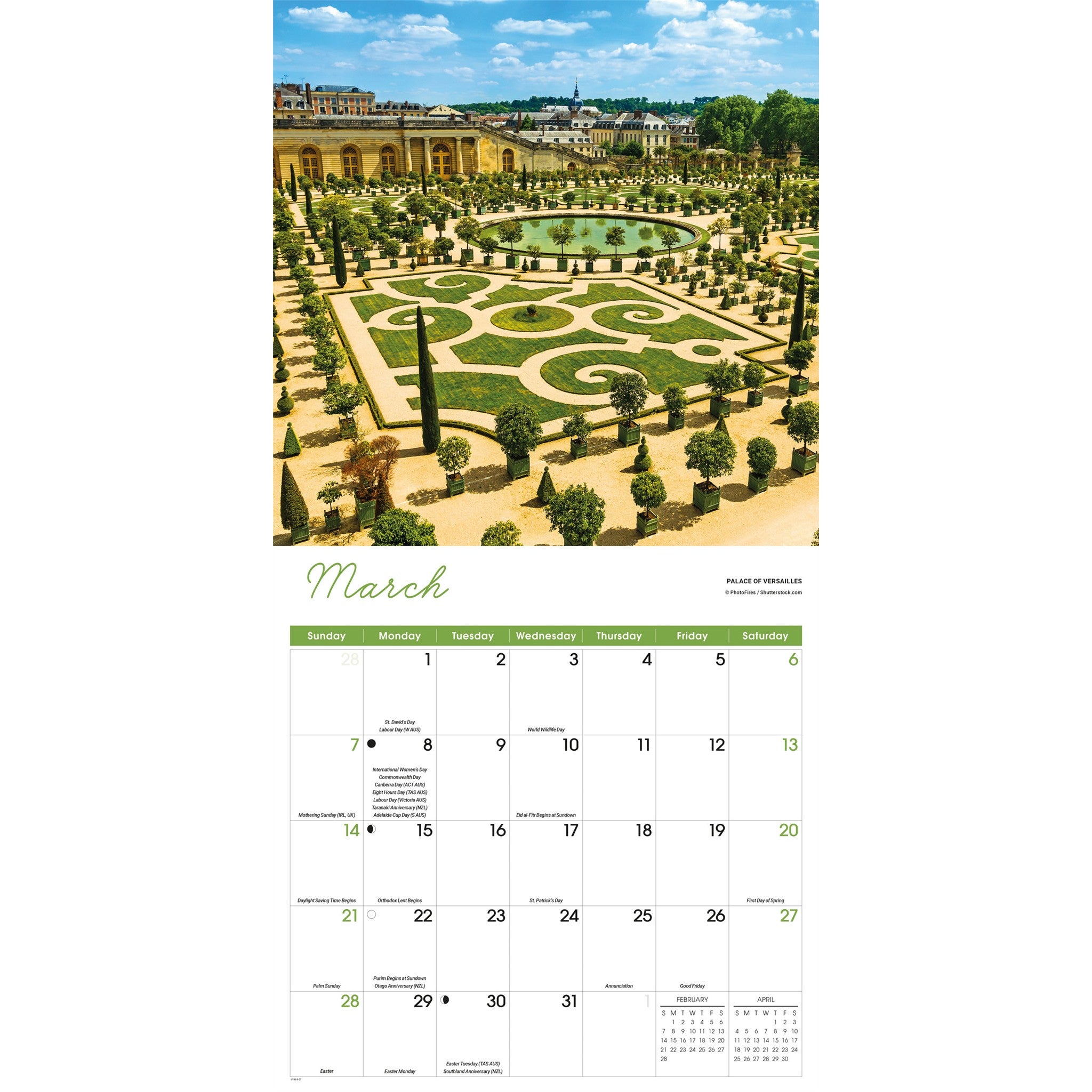 Calendrier mural Paris 2027
