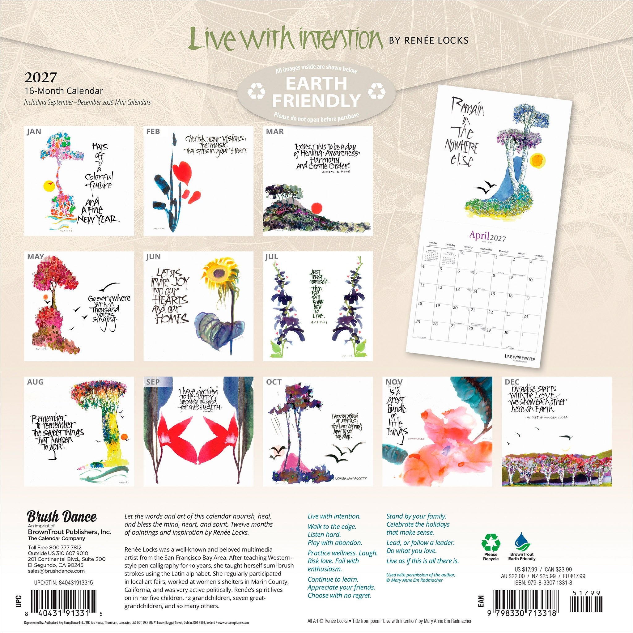 Live with Intention 2027 Wall Calendar