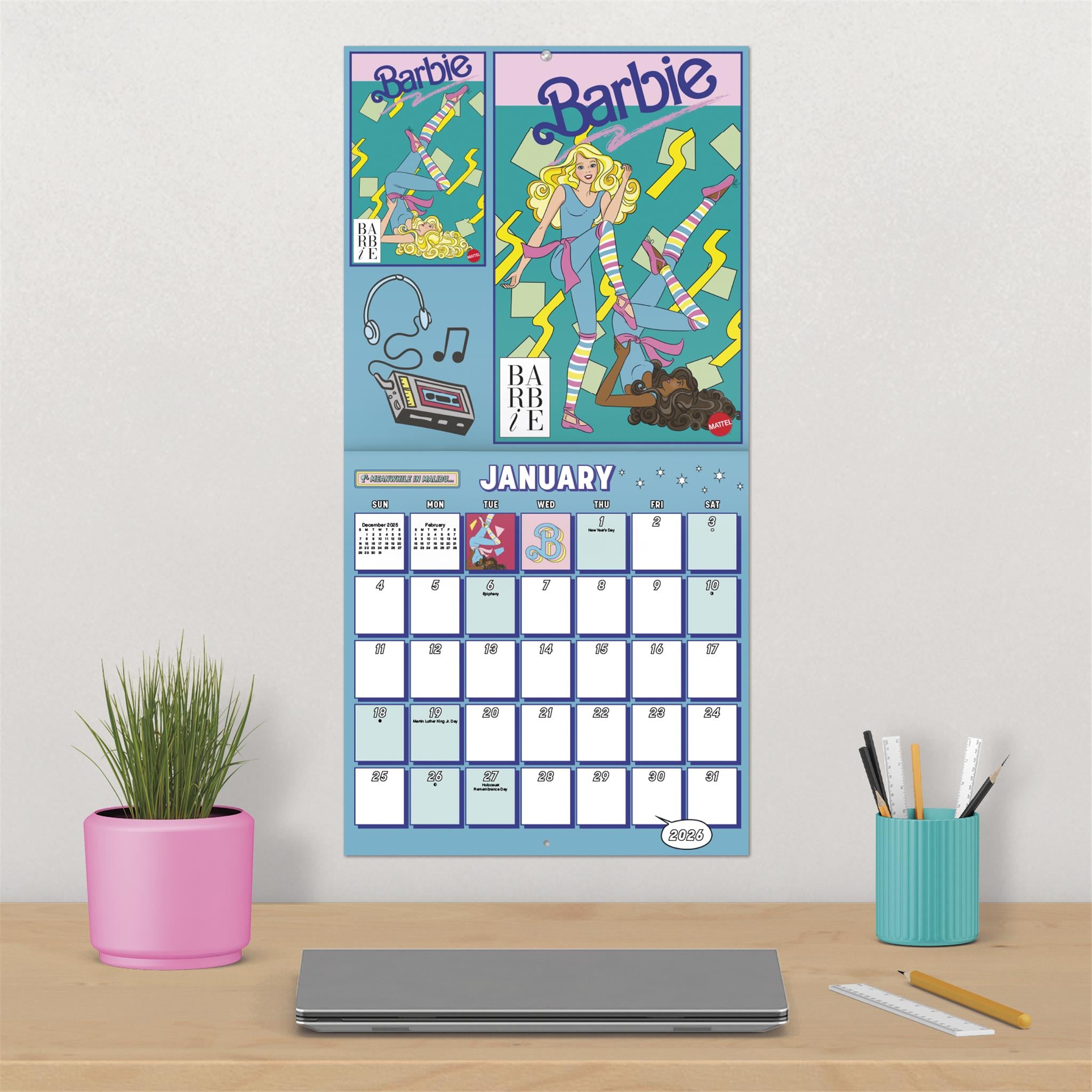 Calendrier mural Barbie Comic 2026