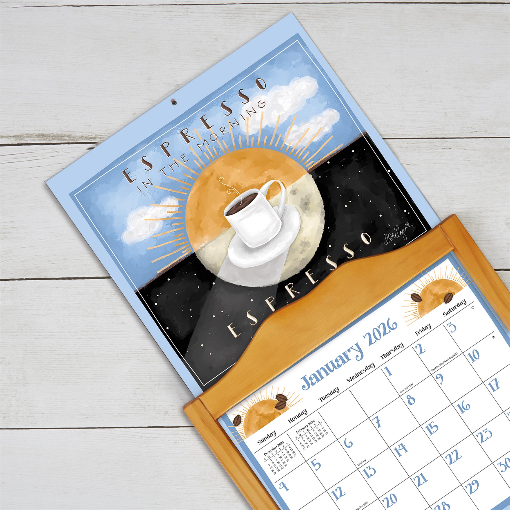 Calendrier mural de luxe Café 2026 - Disponible uniquement en ligne