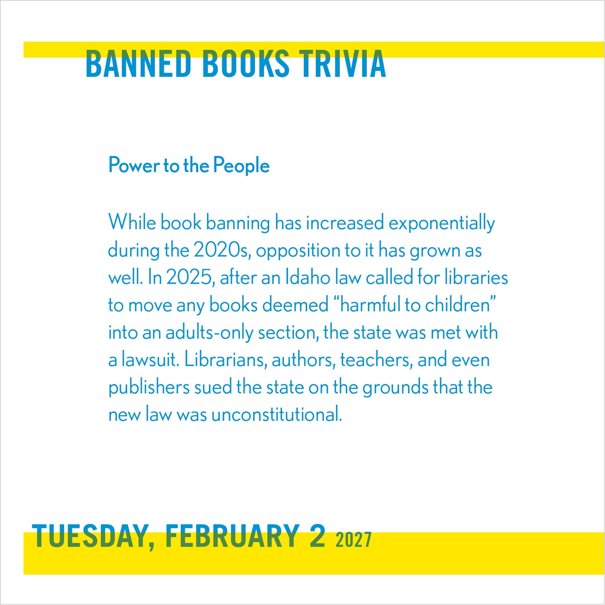 I Read Banned Books 2027 Box Calendar - Online Only