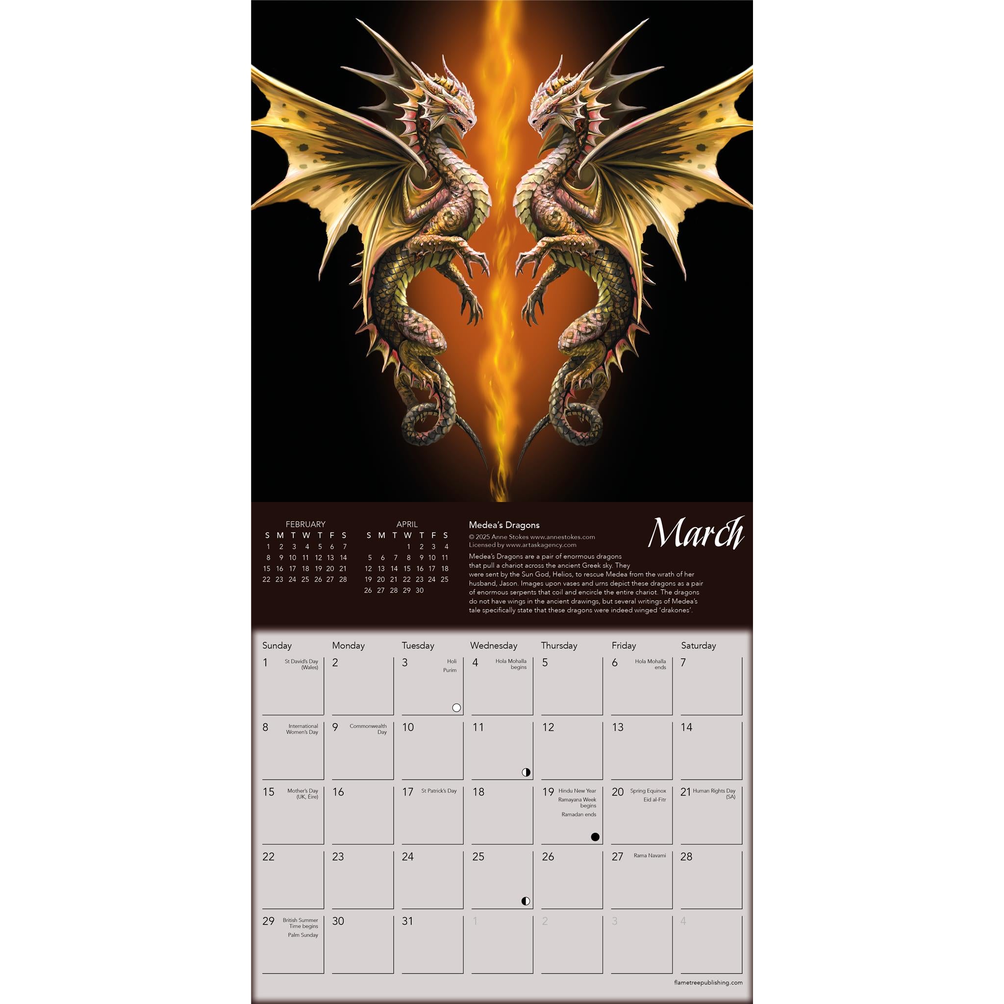 Anne Stokes : Mini-calendrier Dragon Legends Of The World 2026