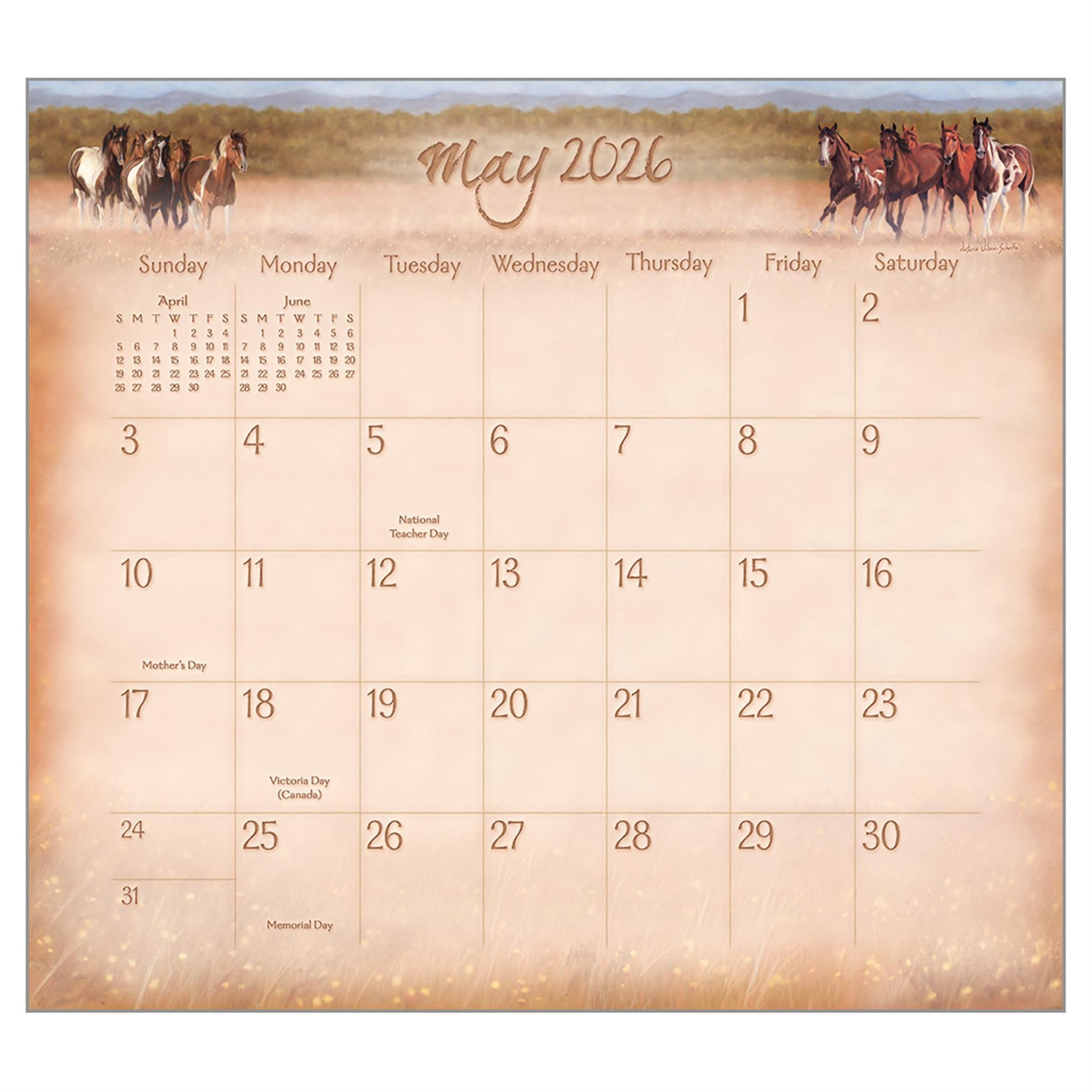 Horses 2026 Deluxe Wall Calendar