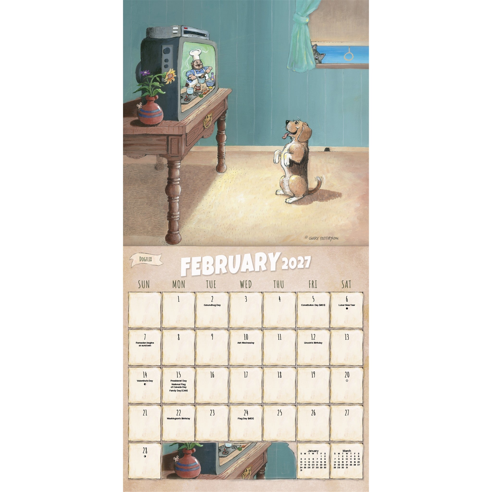 Gary Patterson - Chiens Calendrier Mural 2027 - En Ligne Seulement