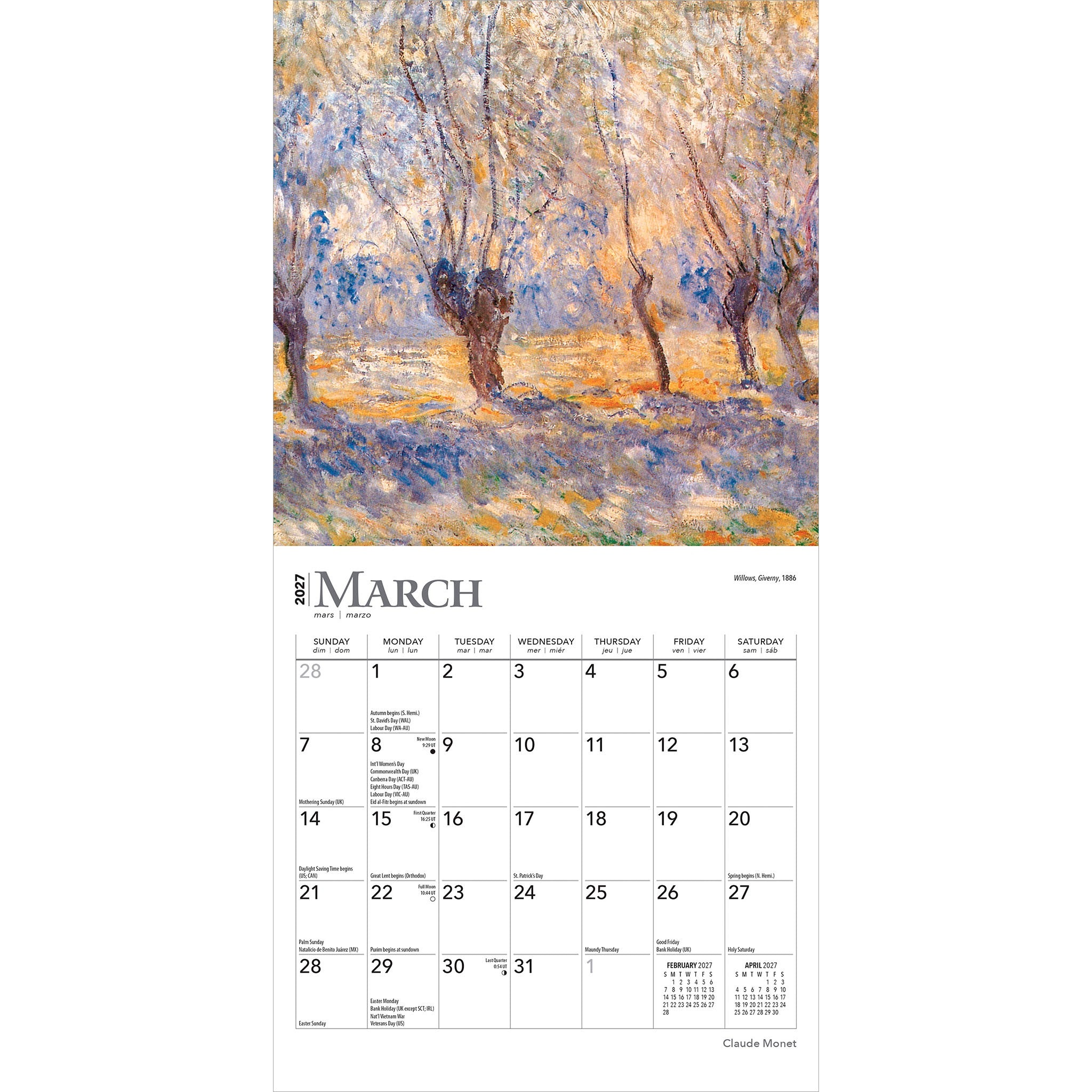 Monet 2027 Mini Calendar