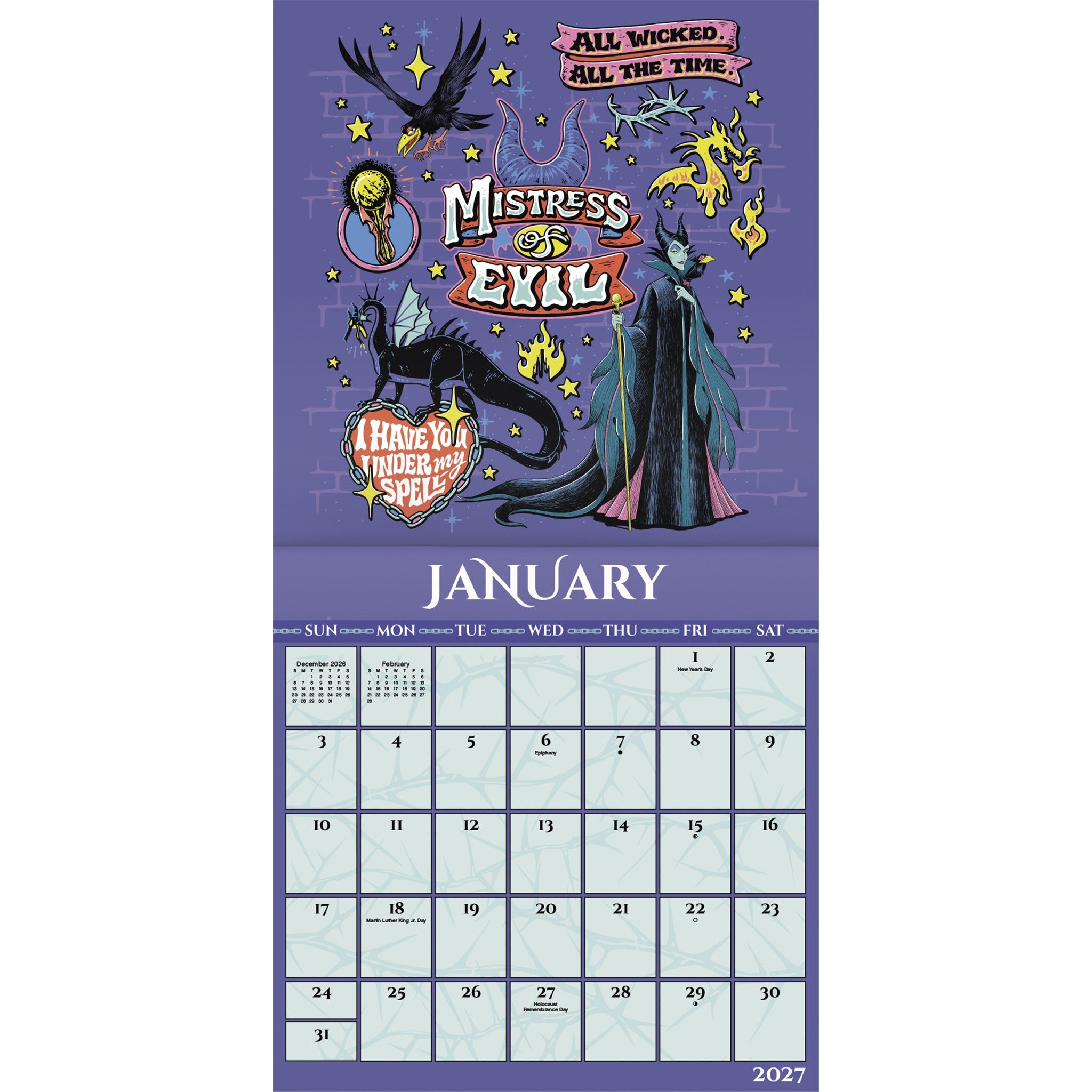 Disney Villains 2027 Wall Calendar