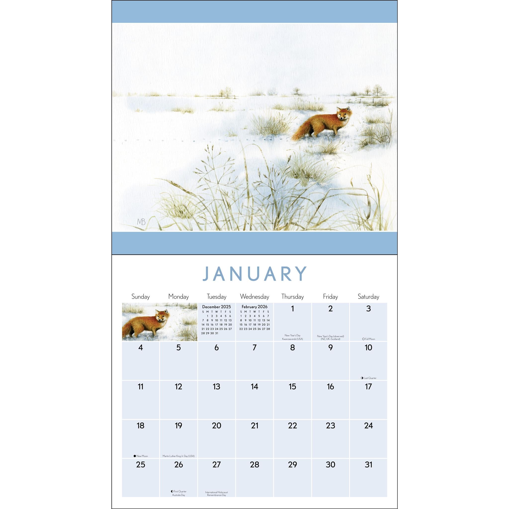Marjolein Bastin Nature's Inspiration Deluxe with Print 2026 Wall Calendar