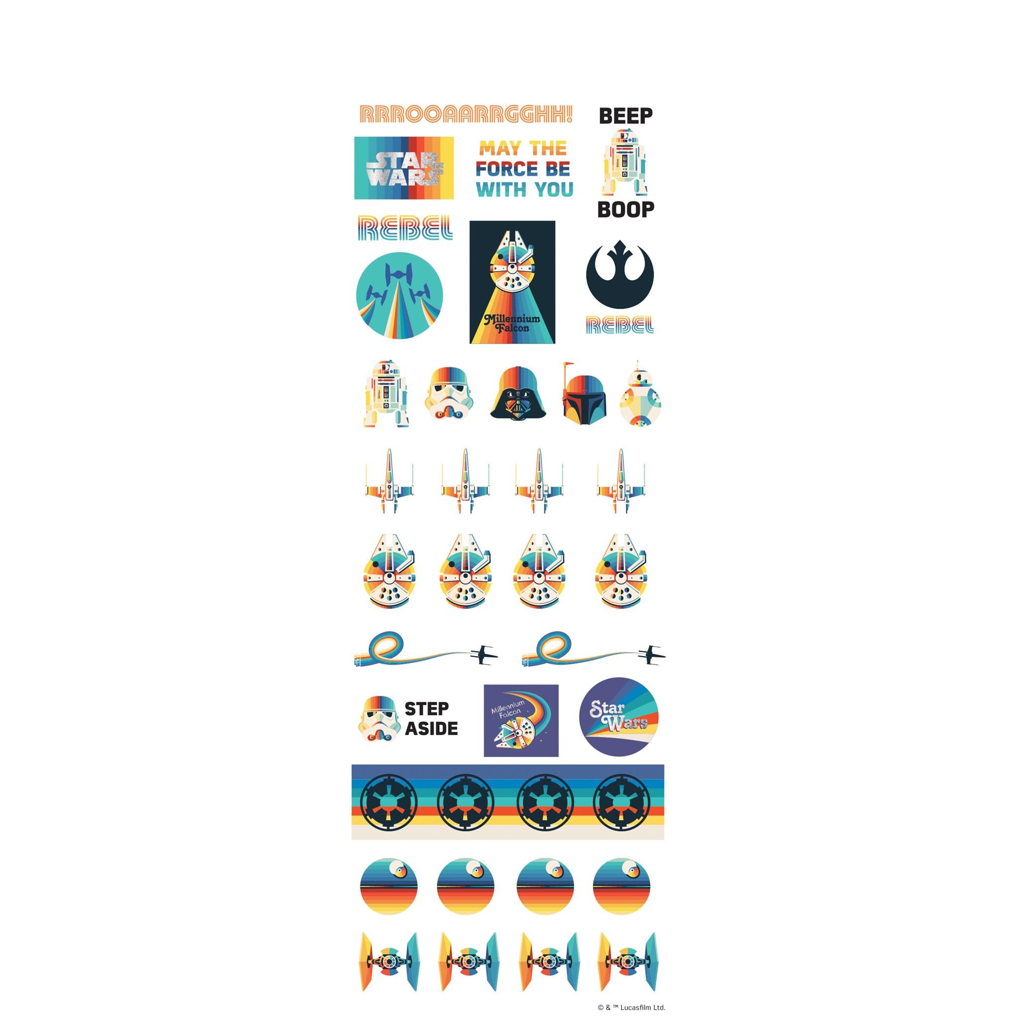 Autocollants de rappel de calendrier Star Wars