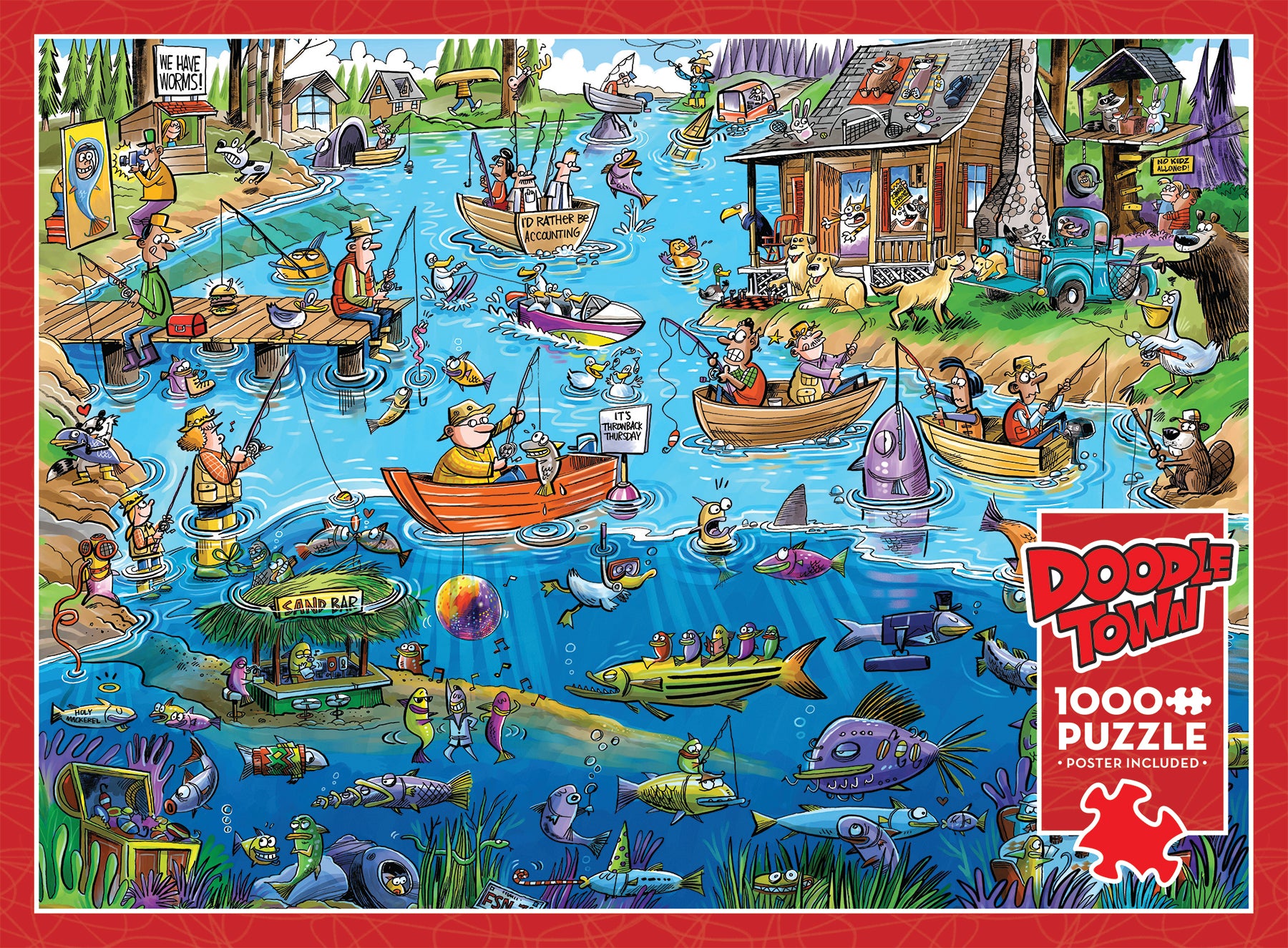 Puzzle DoodleTown Gone Fishing de 1000 pièces