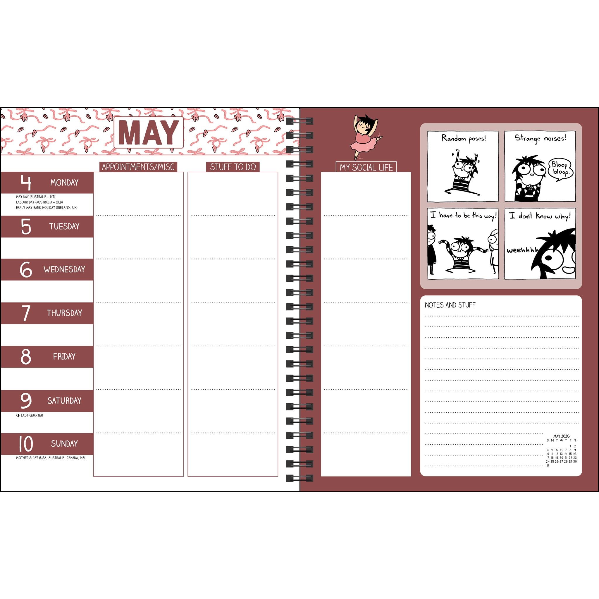 Calendrier des fiançailles 2026 de Sarah's Scribbles