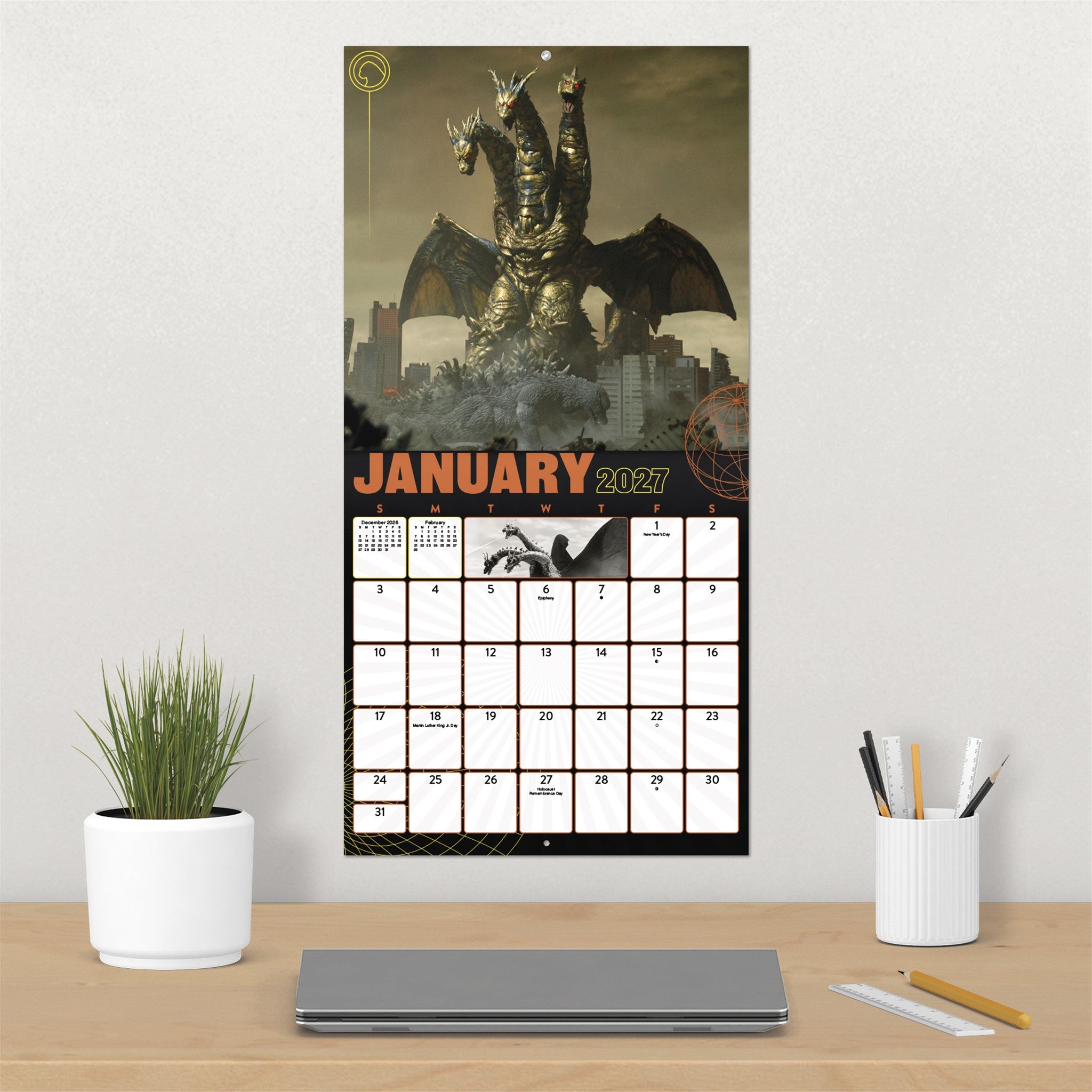 Calendrier mural Godzilla Classique Exclusif avec illustration 2027 – En ligne seulement