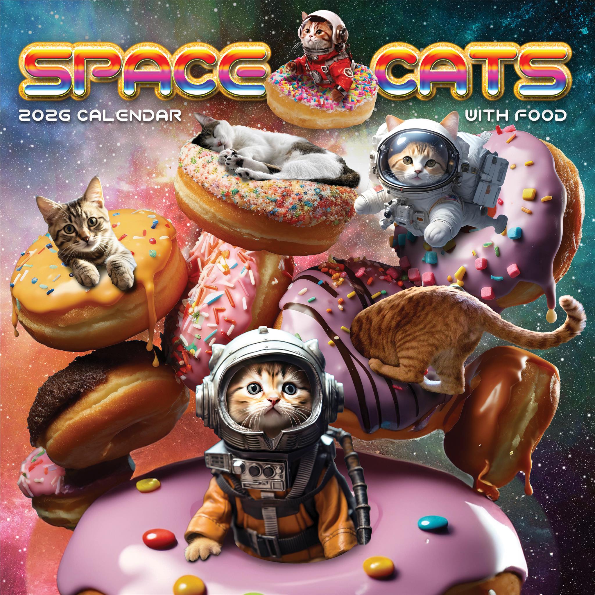 Calendrier mural Space Cats 2026 - Disponible uniquement en ligne