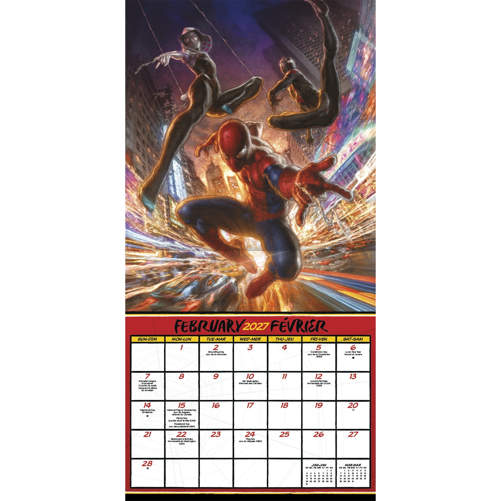 Calendrier mural Spider-Man 2027