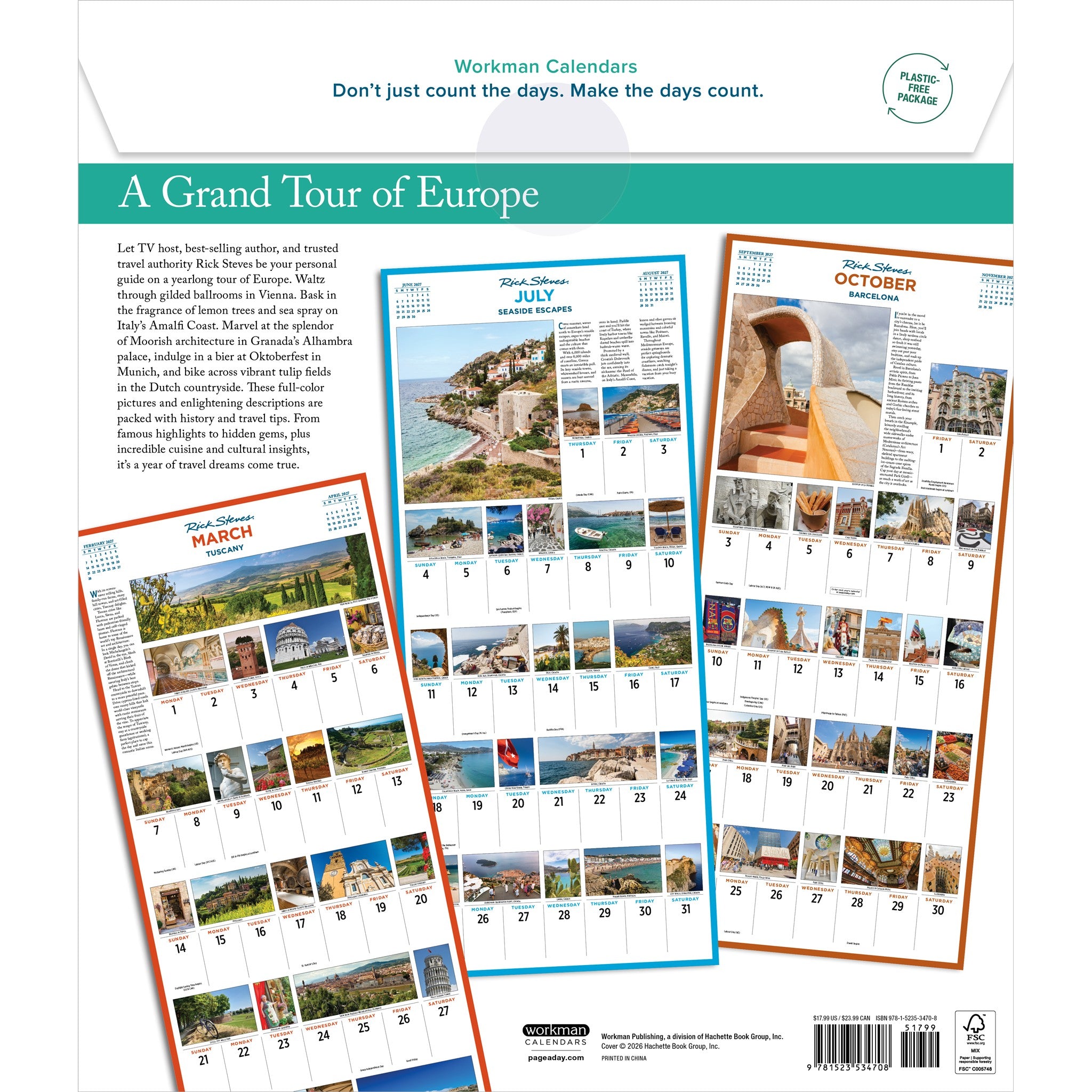 Rick Steves' Europe 365 2027 Wall Calendar