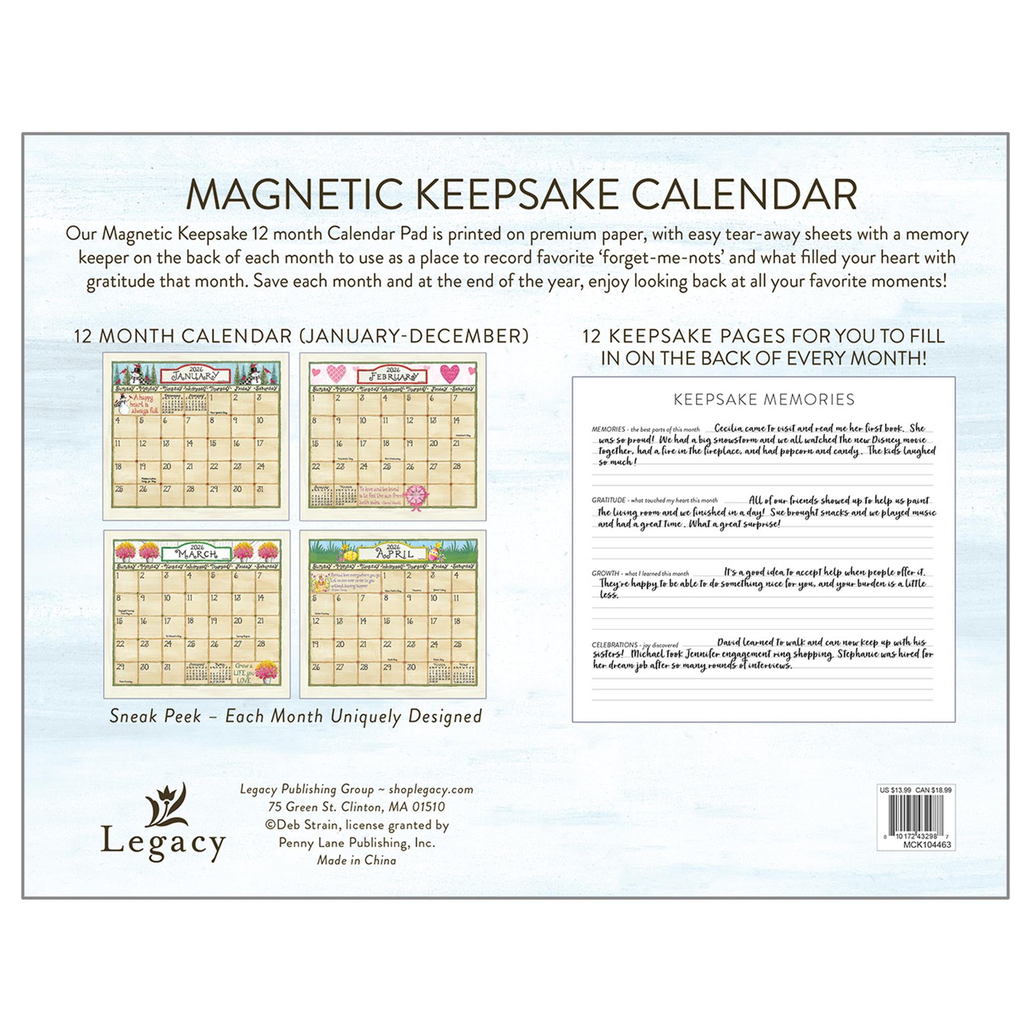 Calendrier souvenir magnétique miniature édition spéciale Retour à la maison 2026