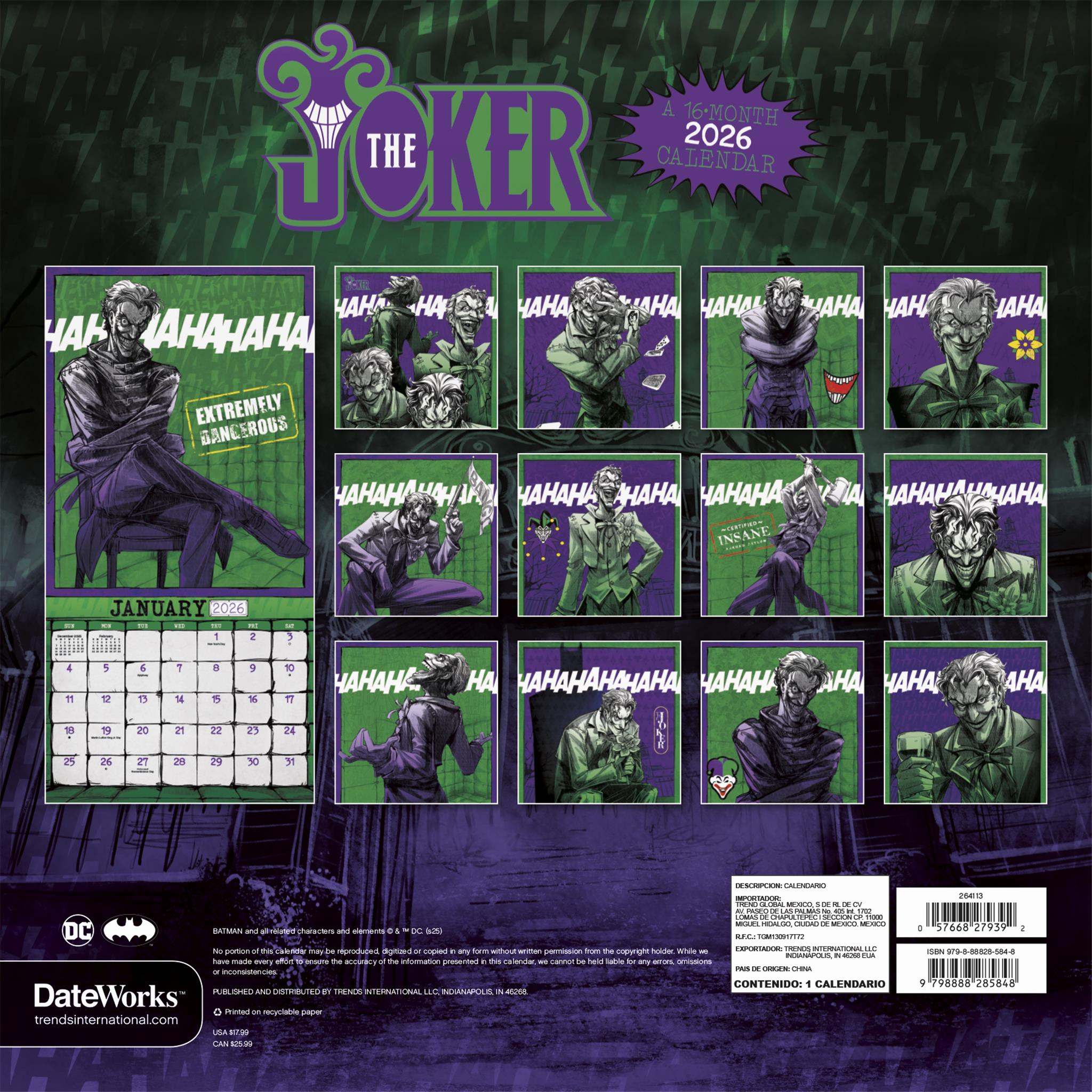 Calendrier mural Joker 2026