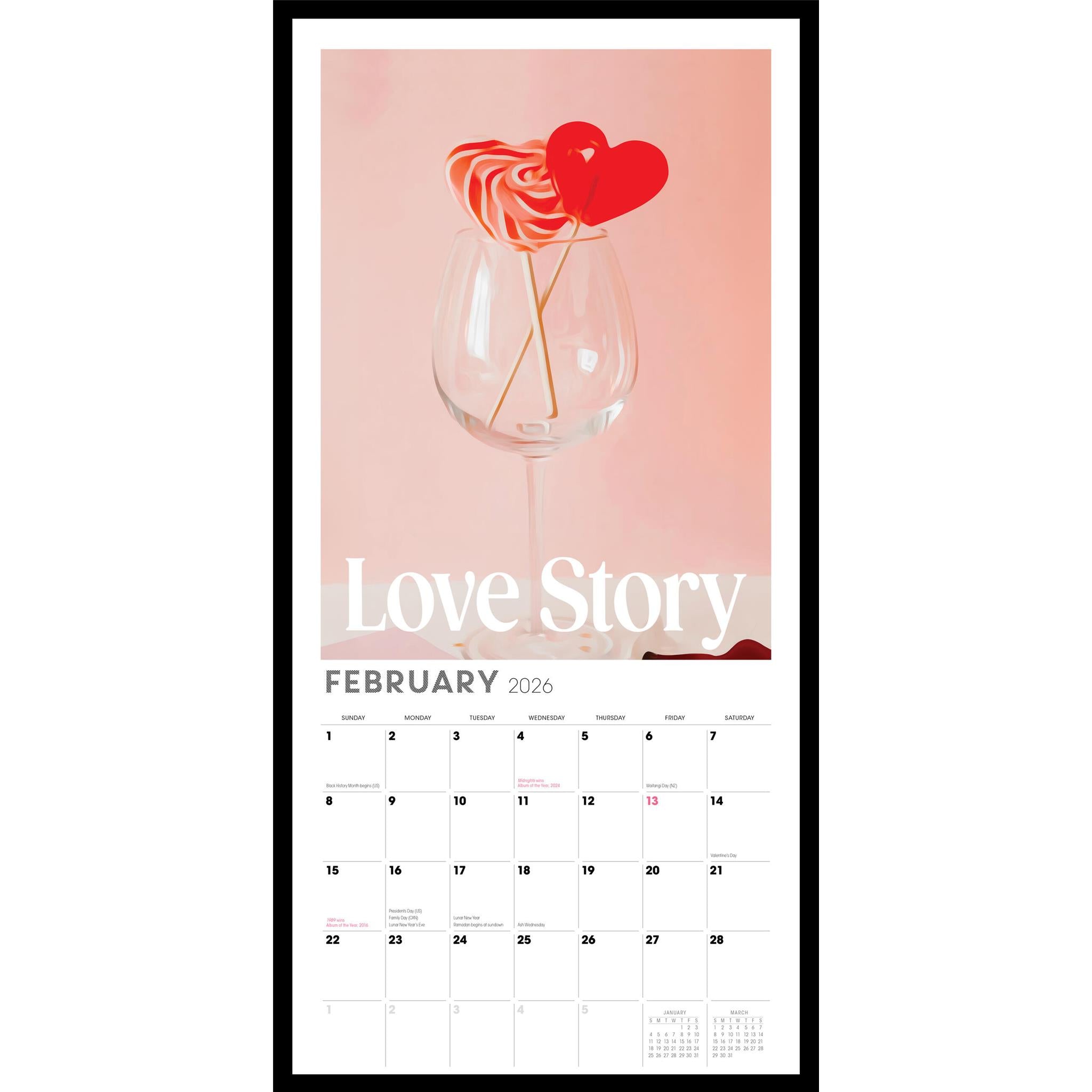 Calendrier mural Forever &amp; Always 2026 - Disponible uniquement en ligne