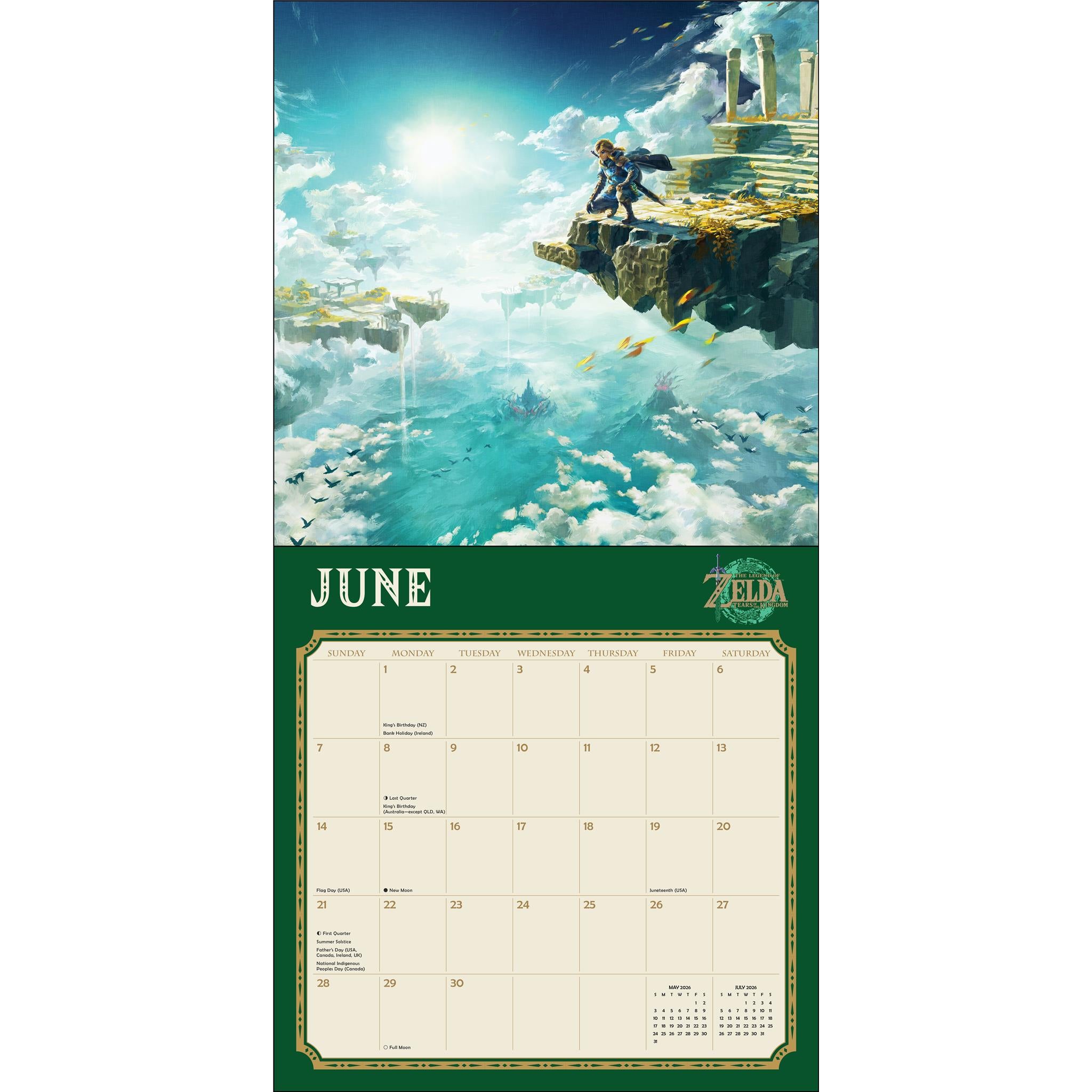 Calendrier mural Legend Of Zelda 2026