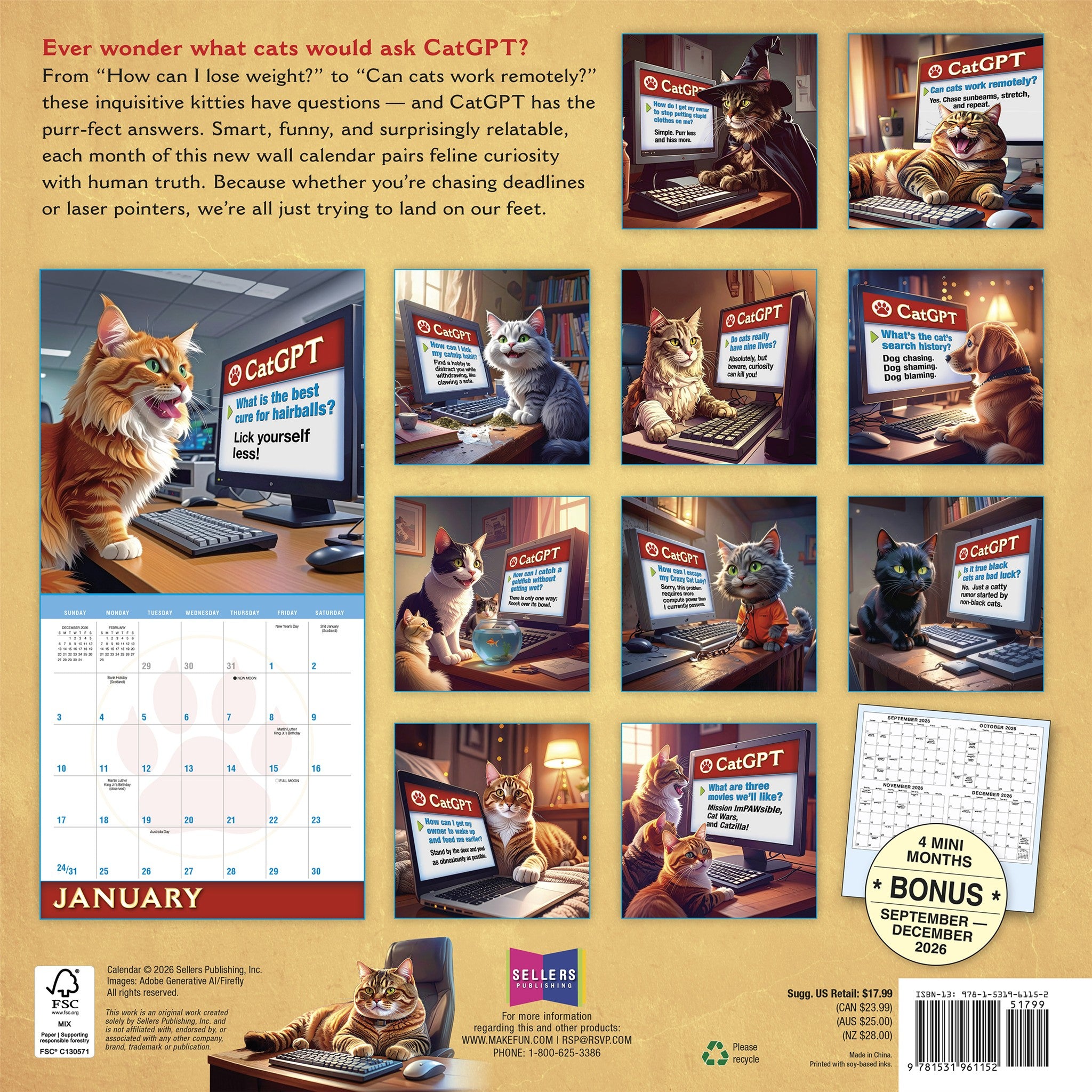 CatGPT 2027 Wall Calendar
