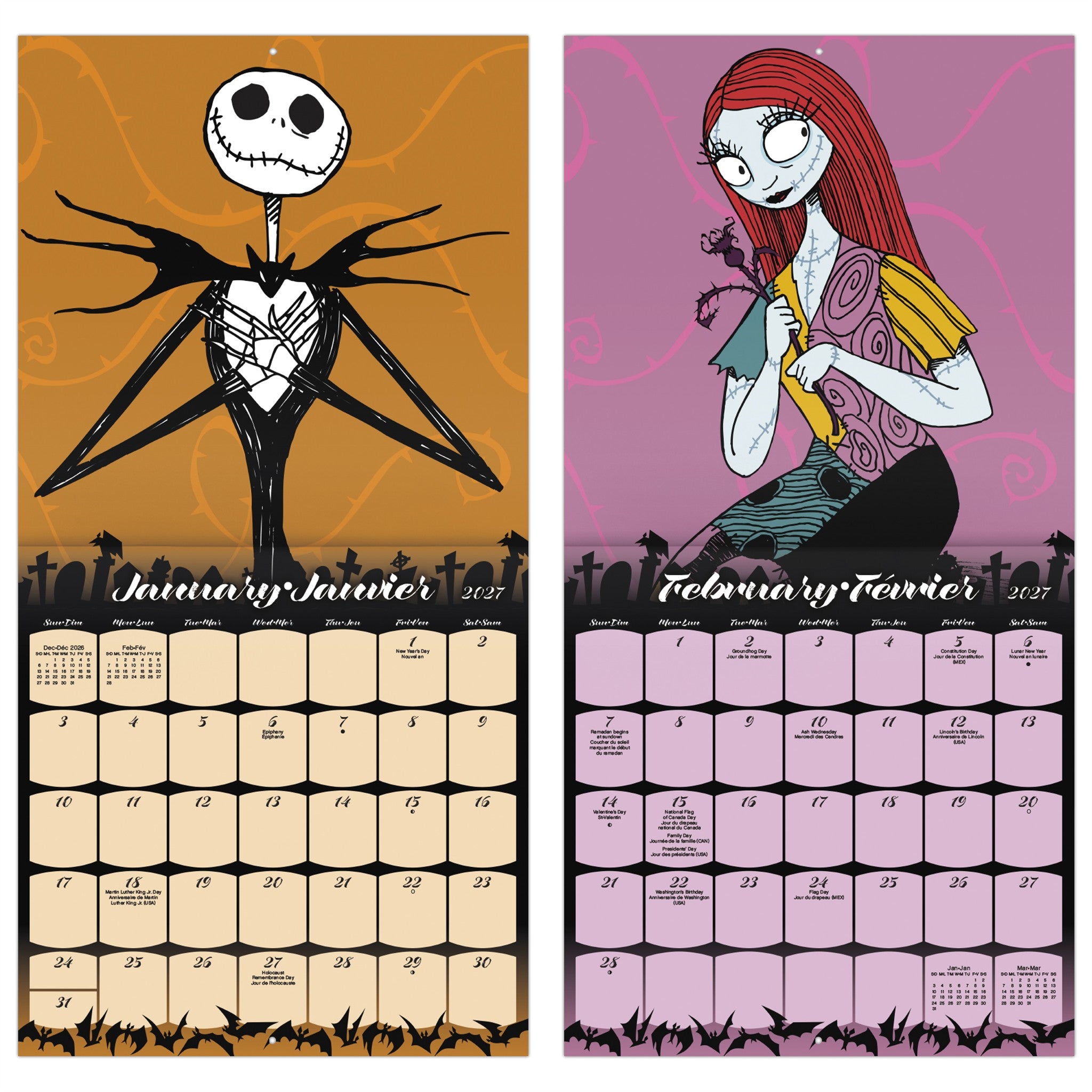 Nightmare Before Christmas 2027 Wall Calendar