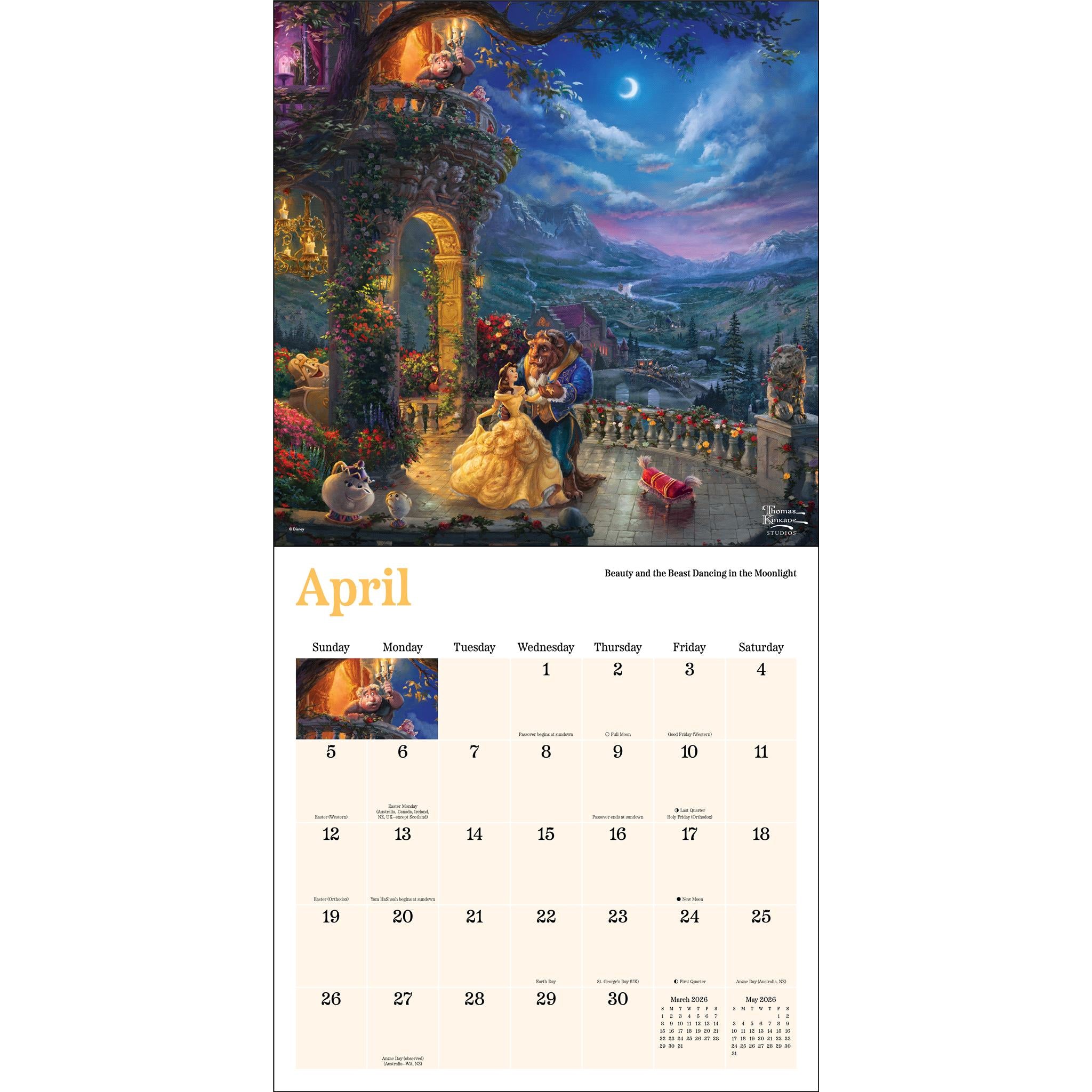 Calendrier mural Kinkade Disney Dreams Collection 2026