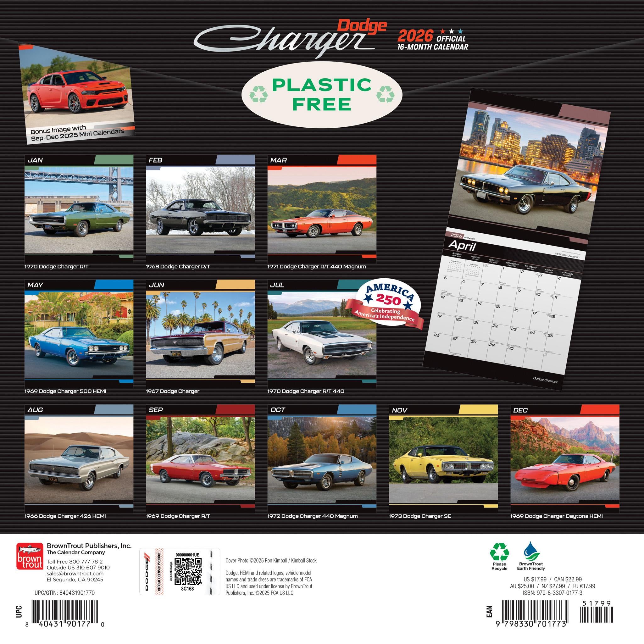 Calendrier mural Dodge Charger 2026