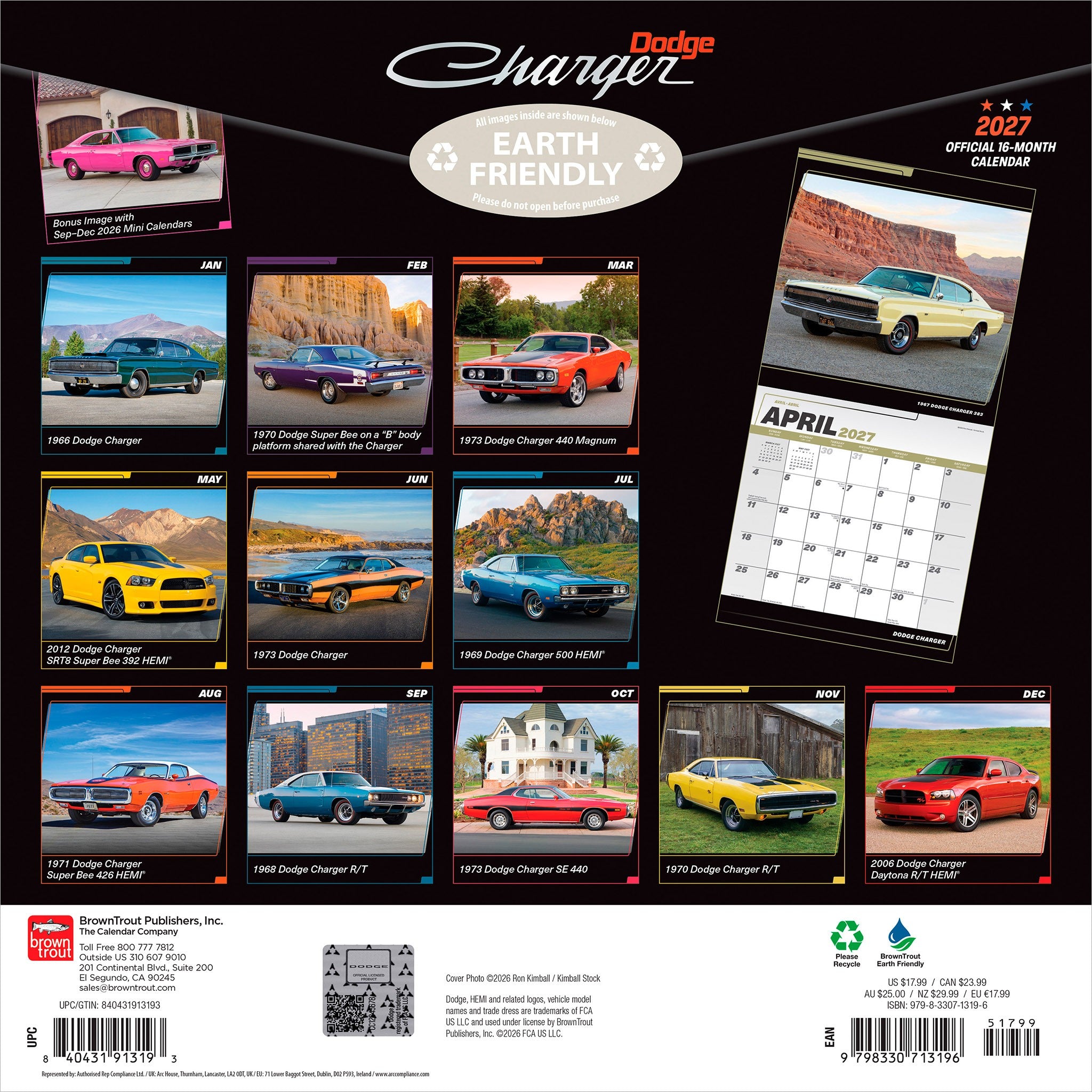 Dodge Charger 2027 Wall Calendar