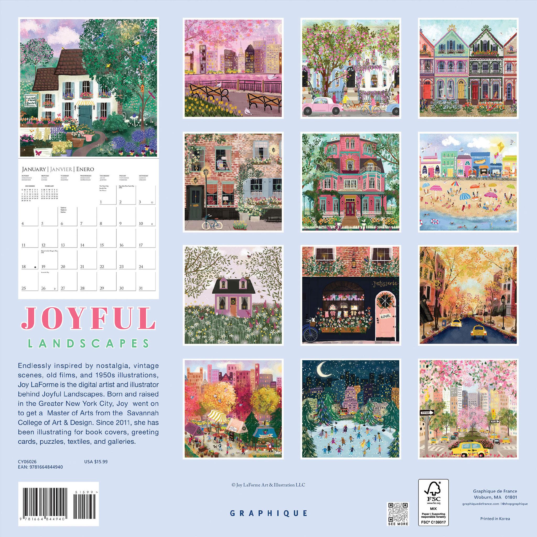 Calendrier mural Paysages joyeux 2026