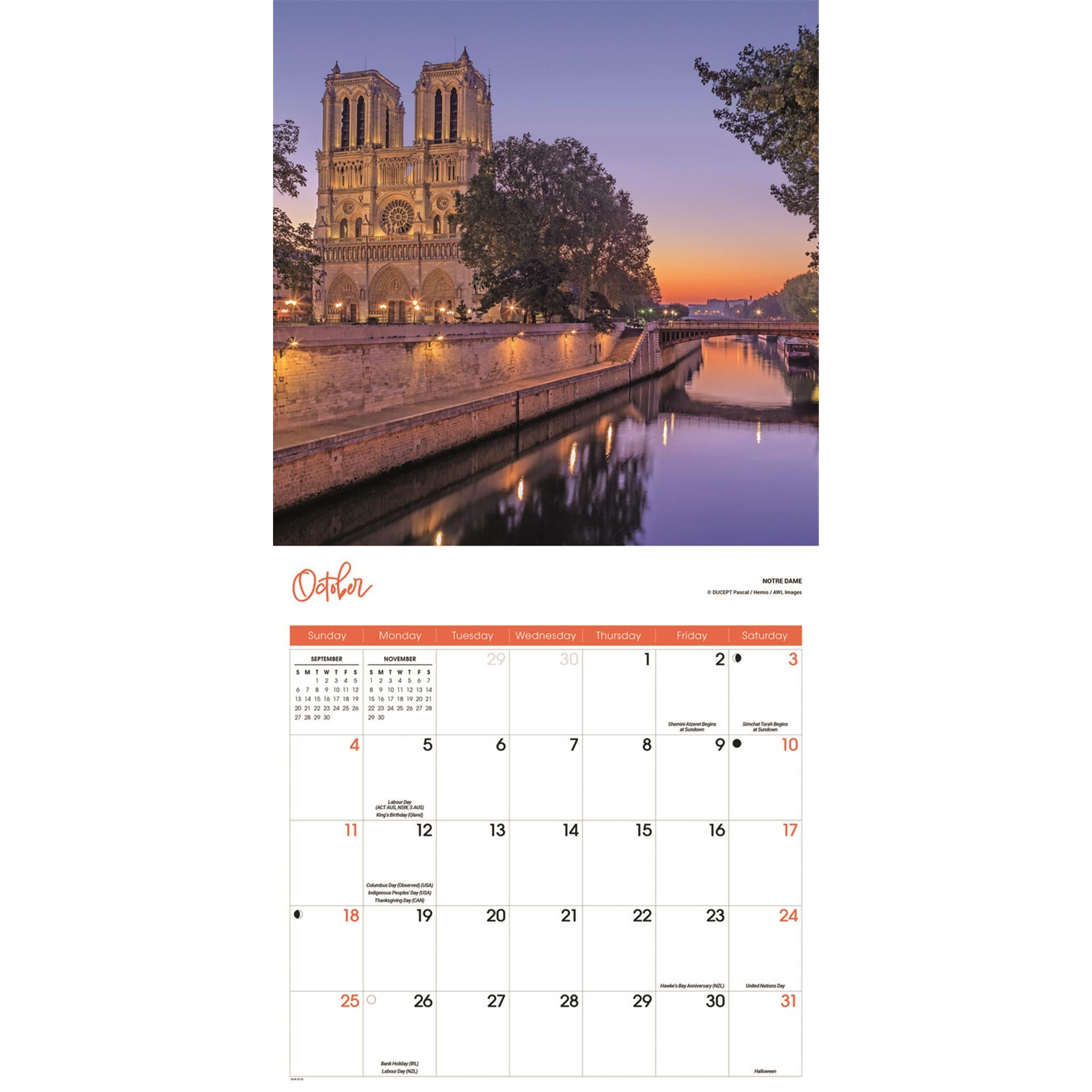 Paris 2026 Wall Calendar