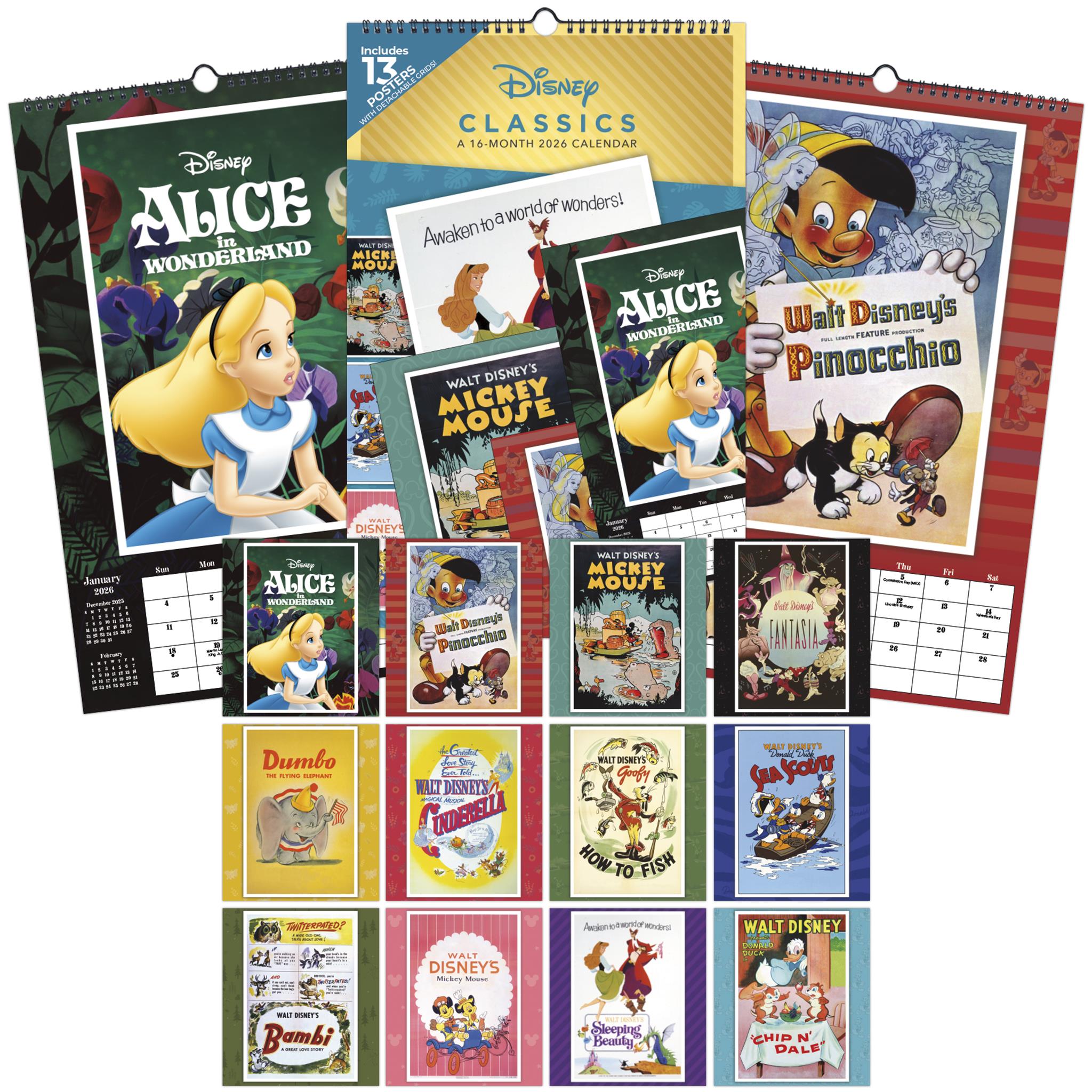 Calendrier des affiches Disney Classics 2026