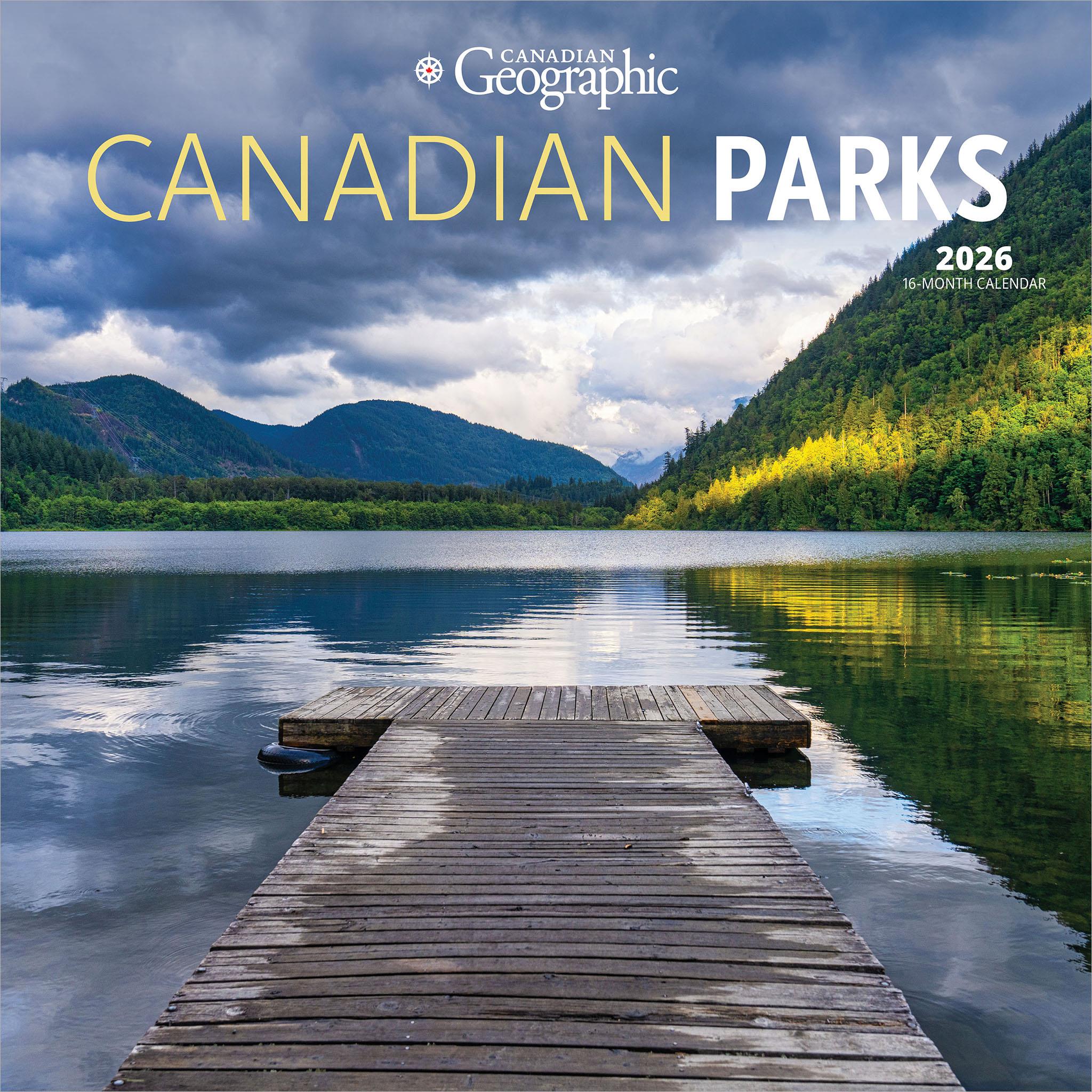 Calendrier mural 2026 des parcs canadiens de Canadian Geographic