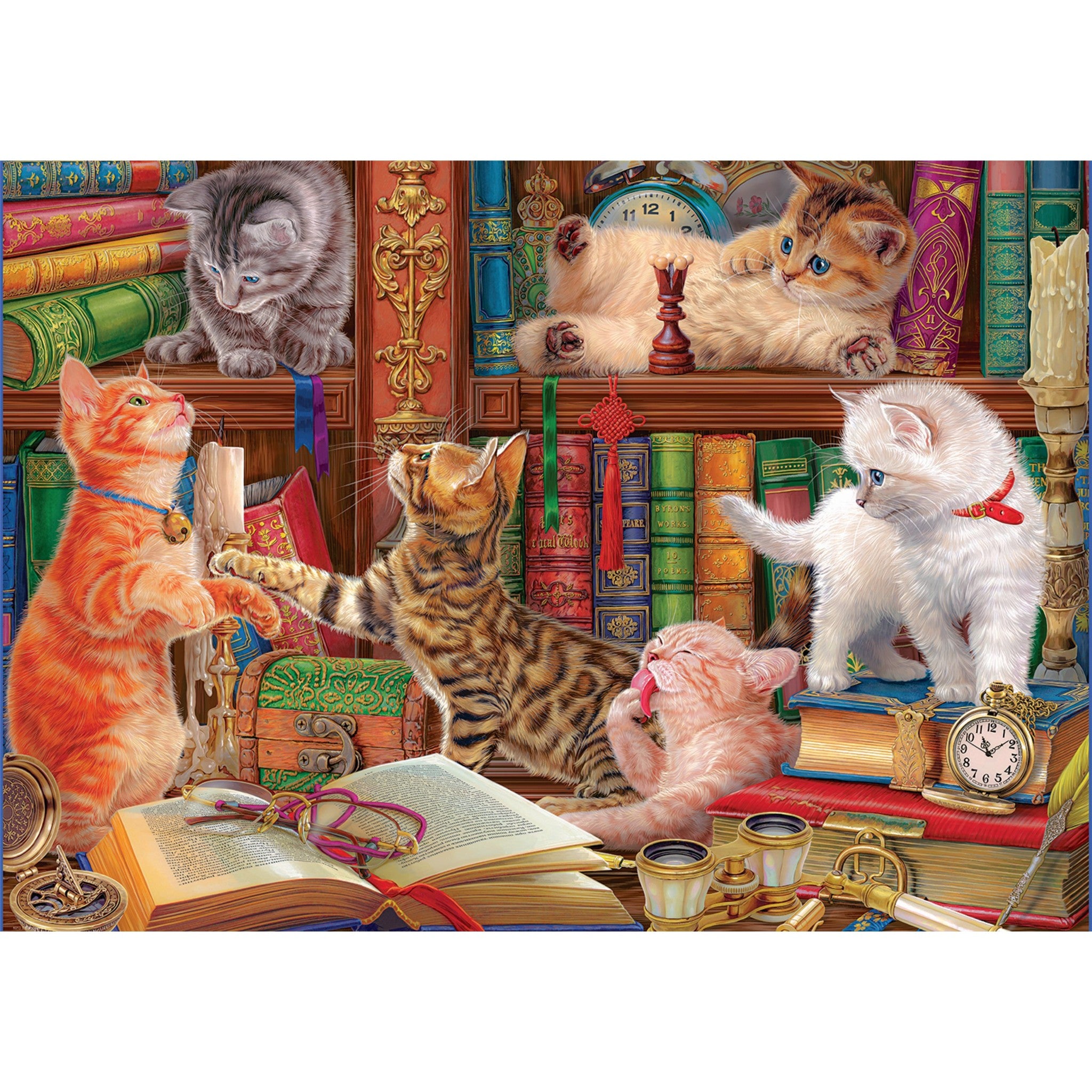 Puzzle de 1000 pièces Chatons de la bibliothèque